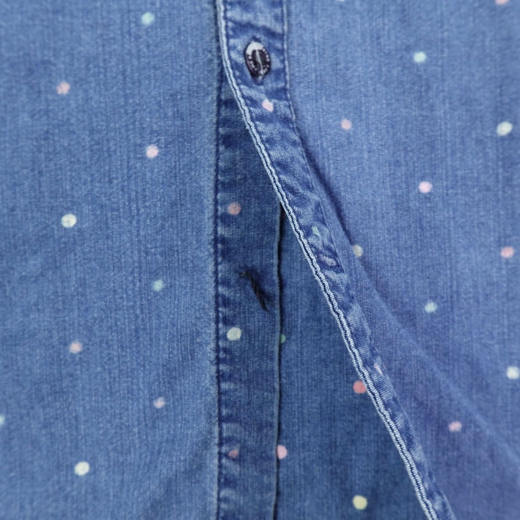 Scotch & Soda Scotch & Soda Men's Shirt Large Blue Polka Dot Chambray Button-Up Long Sleeve Size US L / EU 52-54 / 3 - 5 Thumbnail