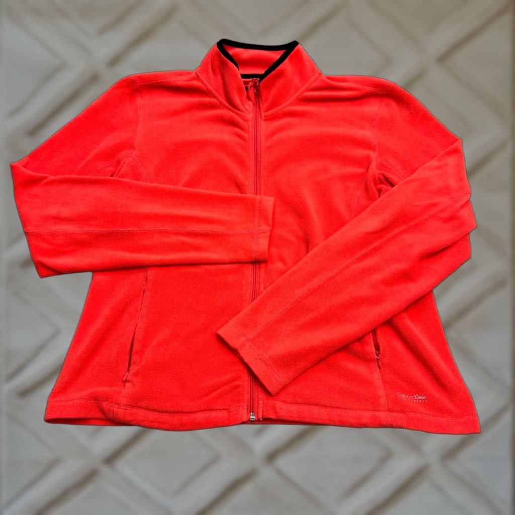 Calvin Klein Calvin Klein Performance Full Zip Jacket Womens XL Red Fleece Outdoor Activewear Size XL / US 12-14 / IT 48-50 - 1 Thumbnail