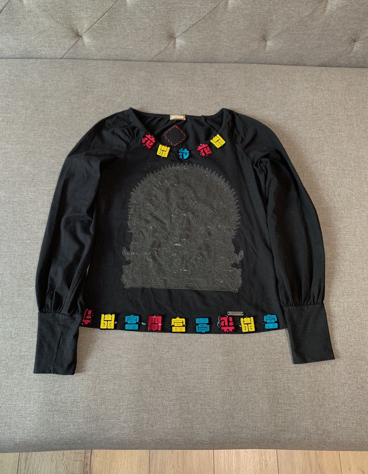 John Galliano × Vintage Galliano Buddha Ieroglif logo long sleeve t-shirt Size XS / US 0-2 / IT 36-38 - 1 Thumbnail