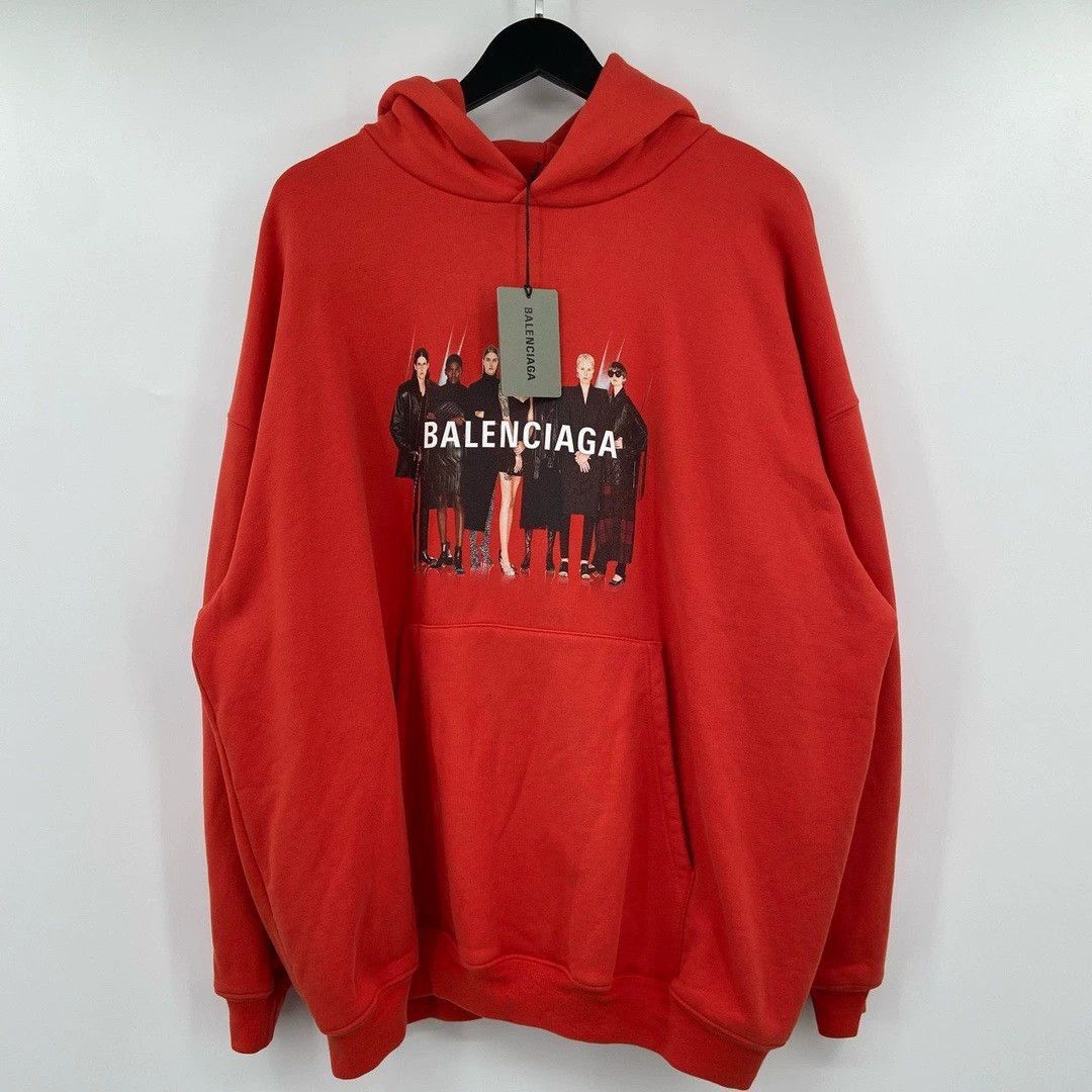Balenciaga Balenciaga Red Portrait Hoodie- Size US S / EU 44-46 / 1 - 1 Thumbnail