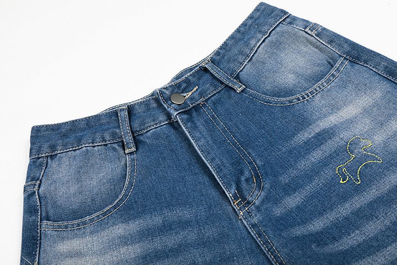 Jean Men's America Embroidered Washed Denim Curved-Leg Jeans Size US 32 / EU 48 - 3 Thumbnail