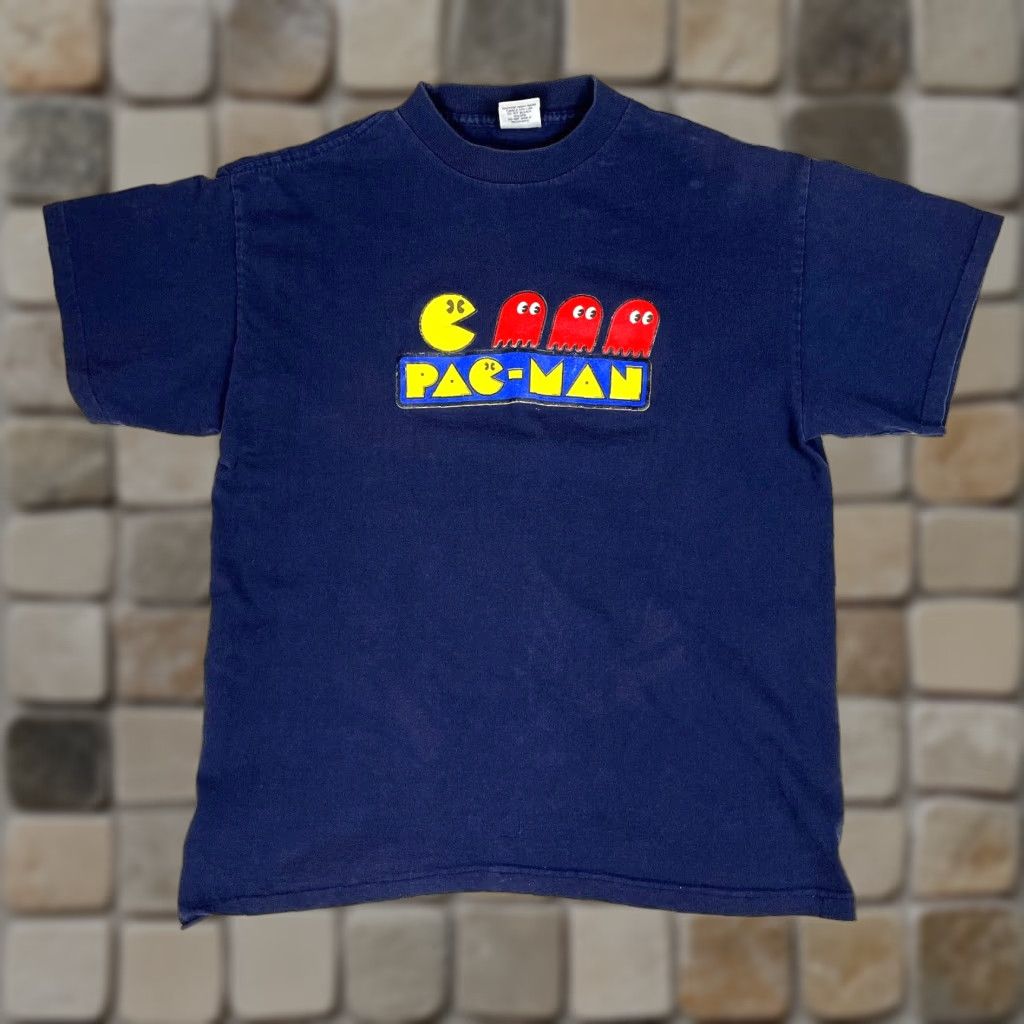 Vintage VINTAGE Murina Men's 90s Pac-Man T-Shirt Navy Size L Crew Neck Short Sleeve Cotton Made in USA Graphic Print Size US L / EU 52-54 / 3 - 1 Thumbnail