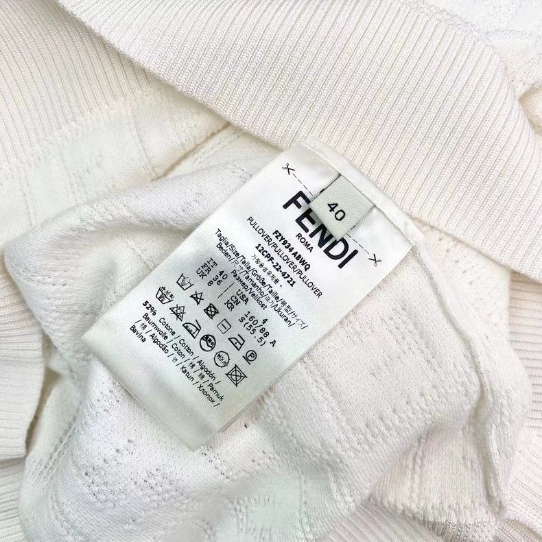 Fendi Fendi White old flower knitted short sleeves Size US XXS / EU 40 - 5 Thumbnail