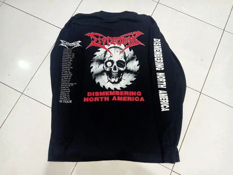 Band Tees Dismember - Pieces North America 1993 Tour Long Sleeve Size US XL / EU 56 / 4 - 4 Thumbnail