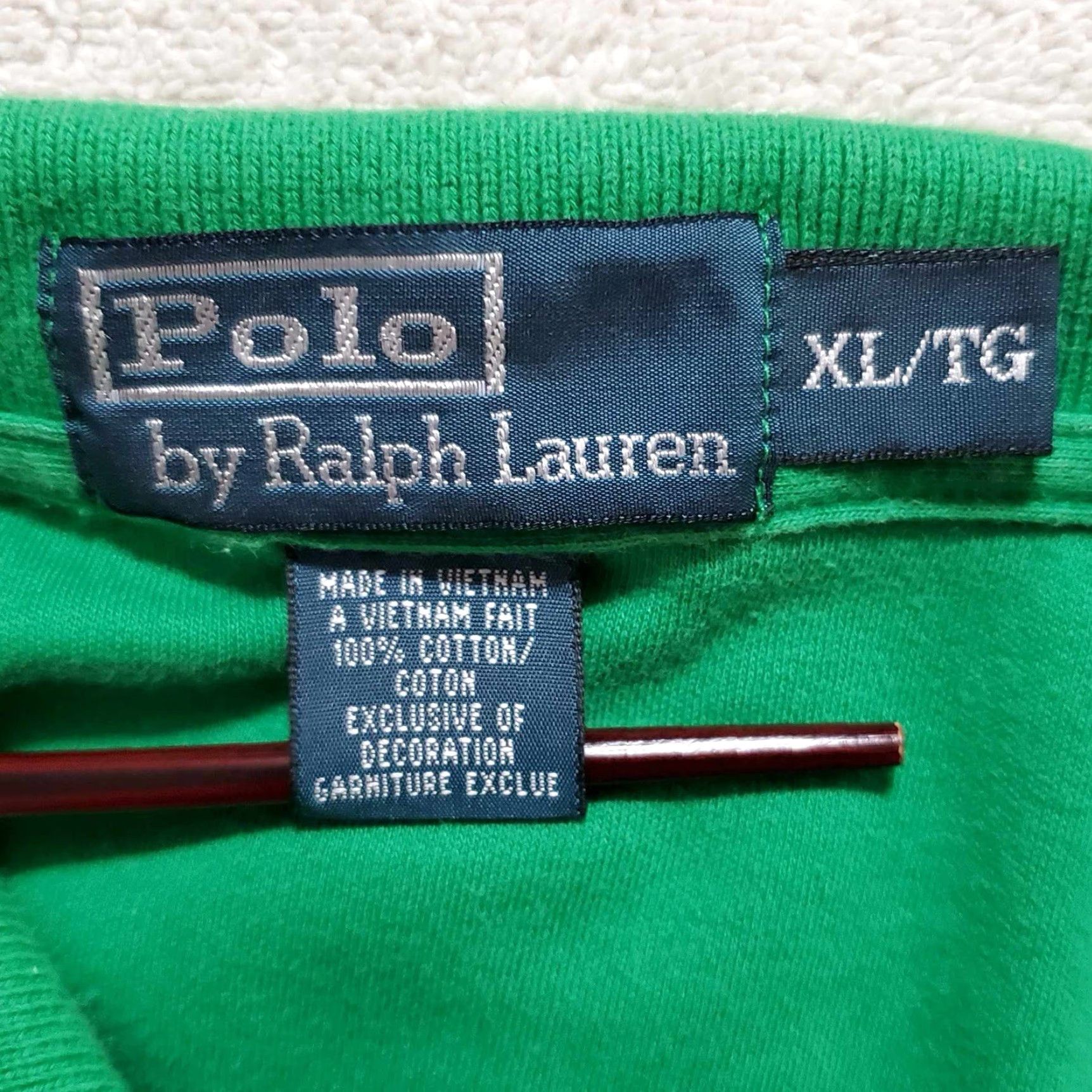 Ralph Lauren VINTAGE Polo By Ralph Lauren Mens XL / TG Polo Shirt Green Orange Pony Shirt Mens XL/Big & Tall Short Sleeve Size US XL / EU 56 / 4 - 3 Thumbnail