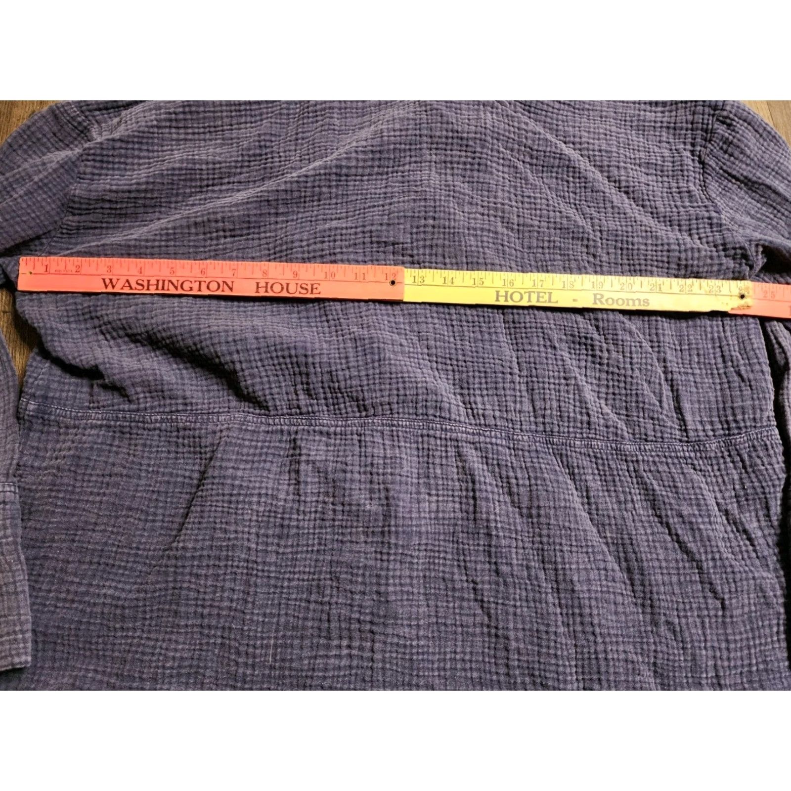 Vintage Peace Love World Womens XL Oversized Lightweight Jacket Blue Bohemian Waffle Cotton Size XL / US 12-14 / IT 48-50 - 3 Thumbnail