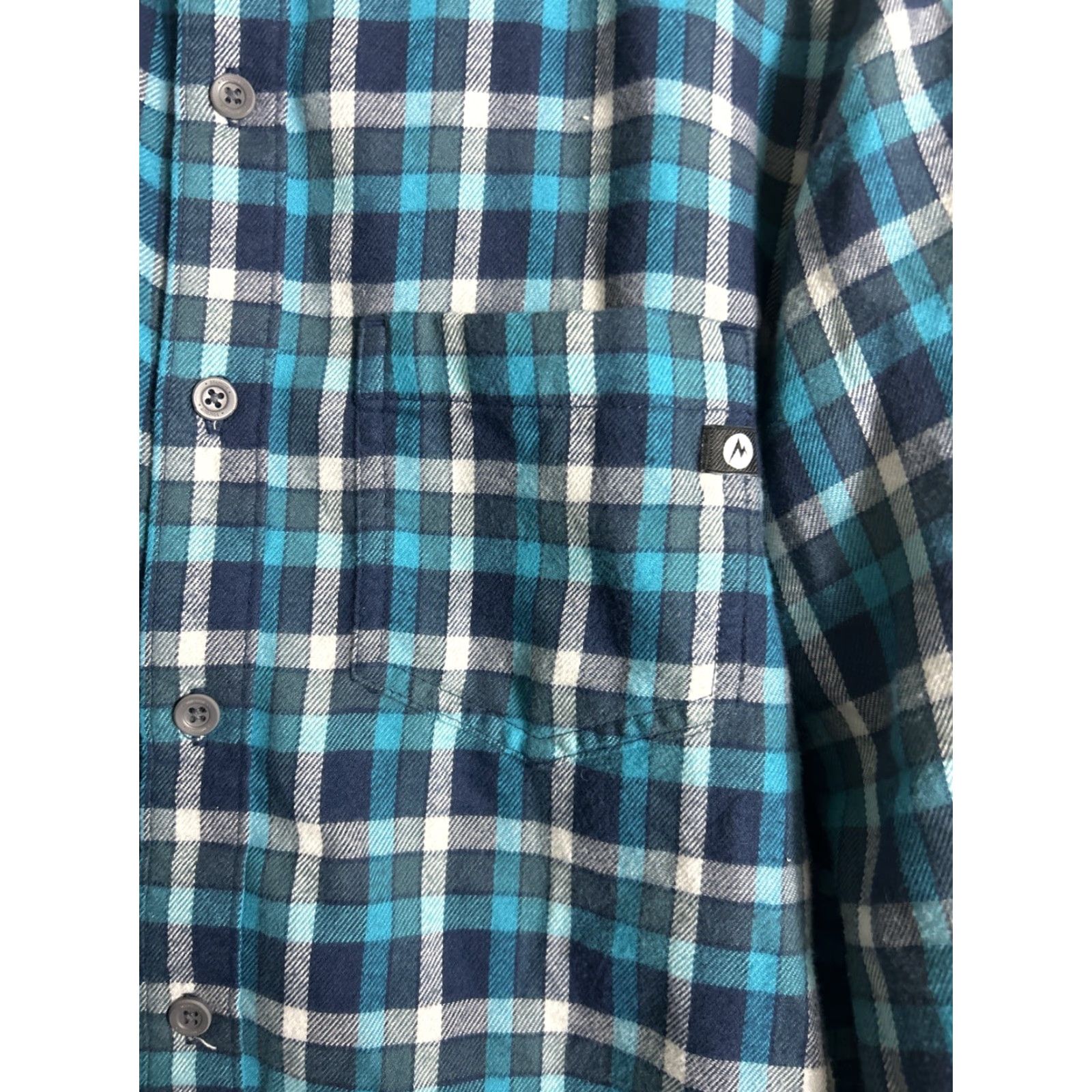 Marmot Marmot Shirt Mens Small Long Sleeve Flannel Cotton Teal Plaid Button-Up Size US S / EU 44-46 / 1 - 6 Thumbnail