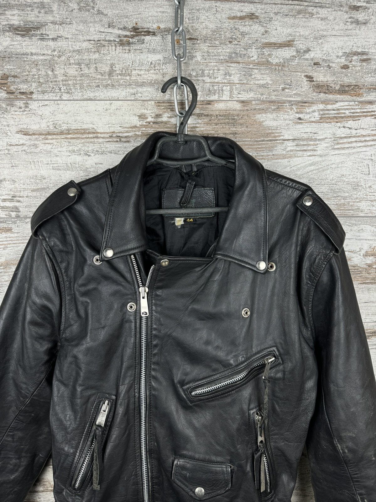 Leather Mens Vintage Leather jacket bombers biker 90s rare y2k Size US S / EU 44-46 / 1 - 2 Thumbnail