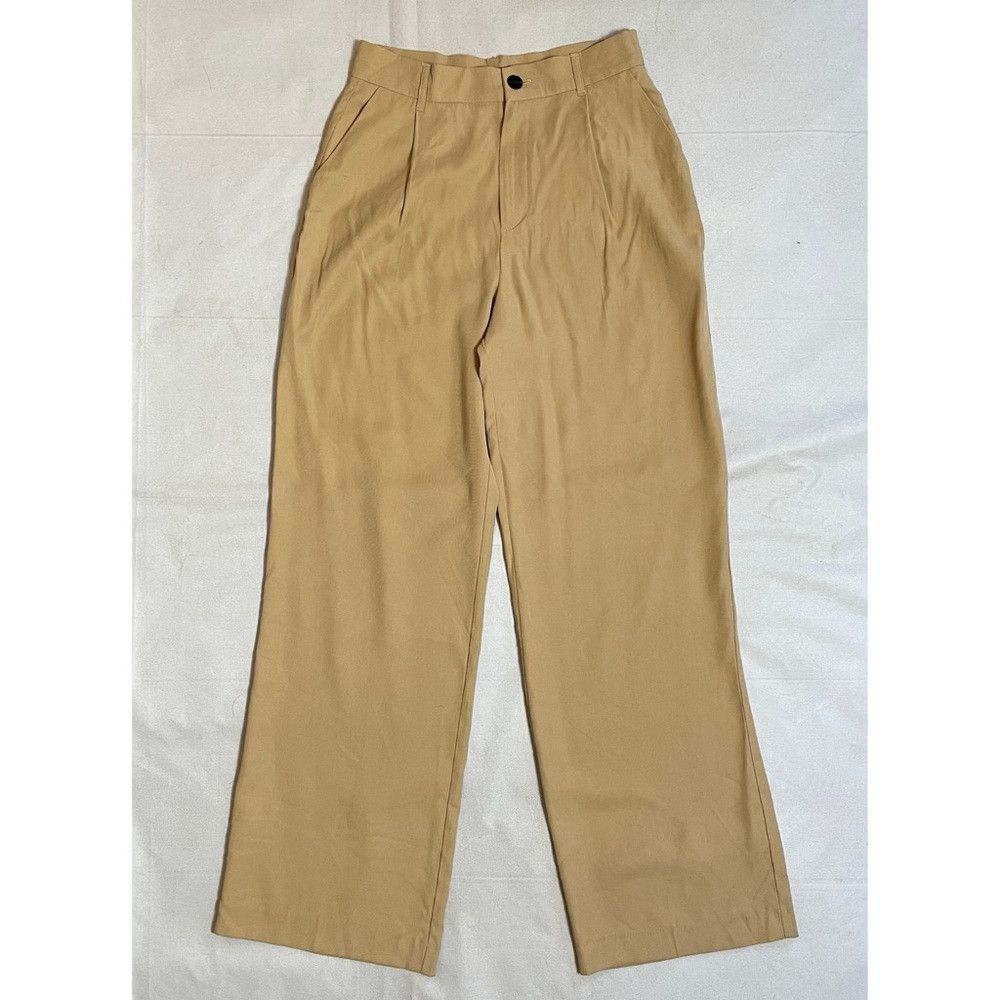 Zara NWT New Zara High-waisted Full Length Beige Pants Size M Size 30" / US 8 / IT 44 - 2 Thumbnail