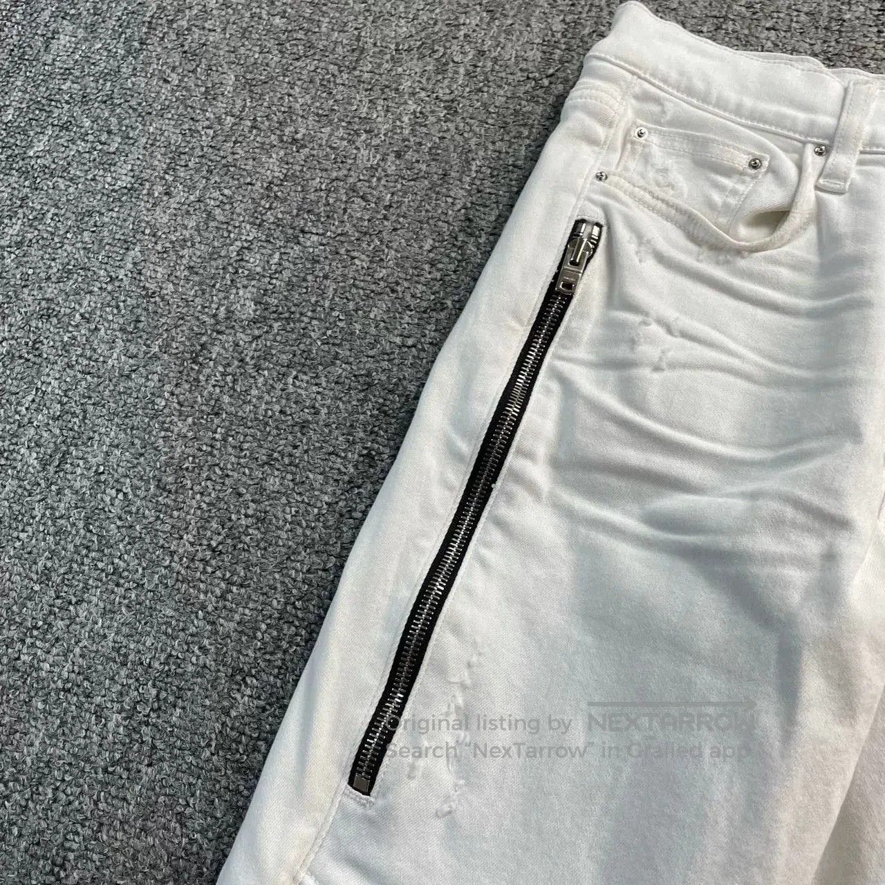 Amiri AMIRI White Zipper Slim Jeans 26. Size 26" / US 2 / IT 38 - 3 Thumbnail