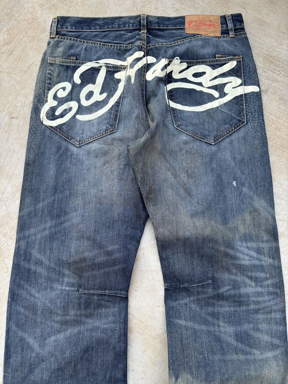 Ed Hardy Vintage 00s Edhardy Studded spellout Jeans Size US 40 / EU 56 - 6 Thumbnail