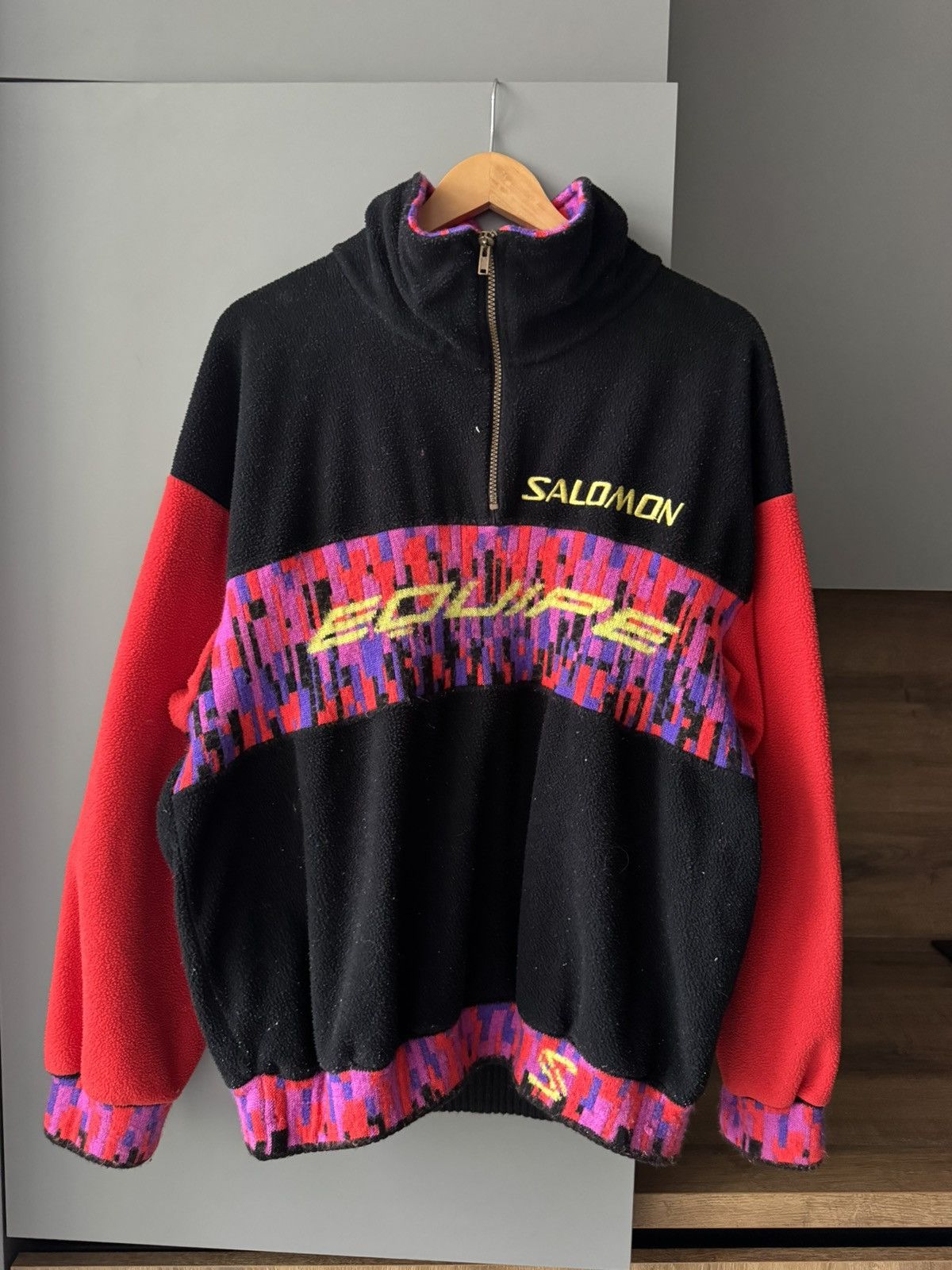 Salomon Vintage Rare Salomon Equipe 1/3 Zip Fleece Size US XL / EU 56 / 4 - 1 Thumbnail