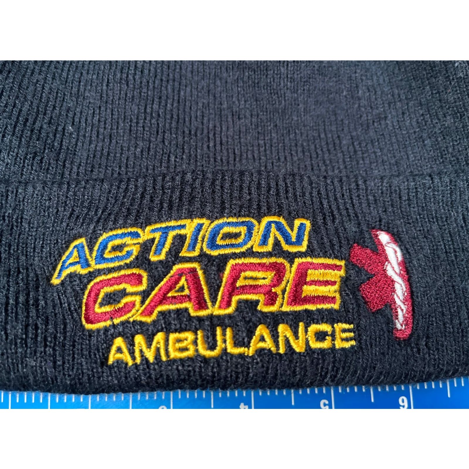 Vintage Action Care Ambulance Beanie Toque Adult One Size Blue Knit 100% Acrylic Size ONE SIZE - 2 Thumbnail