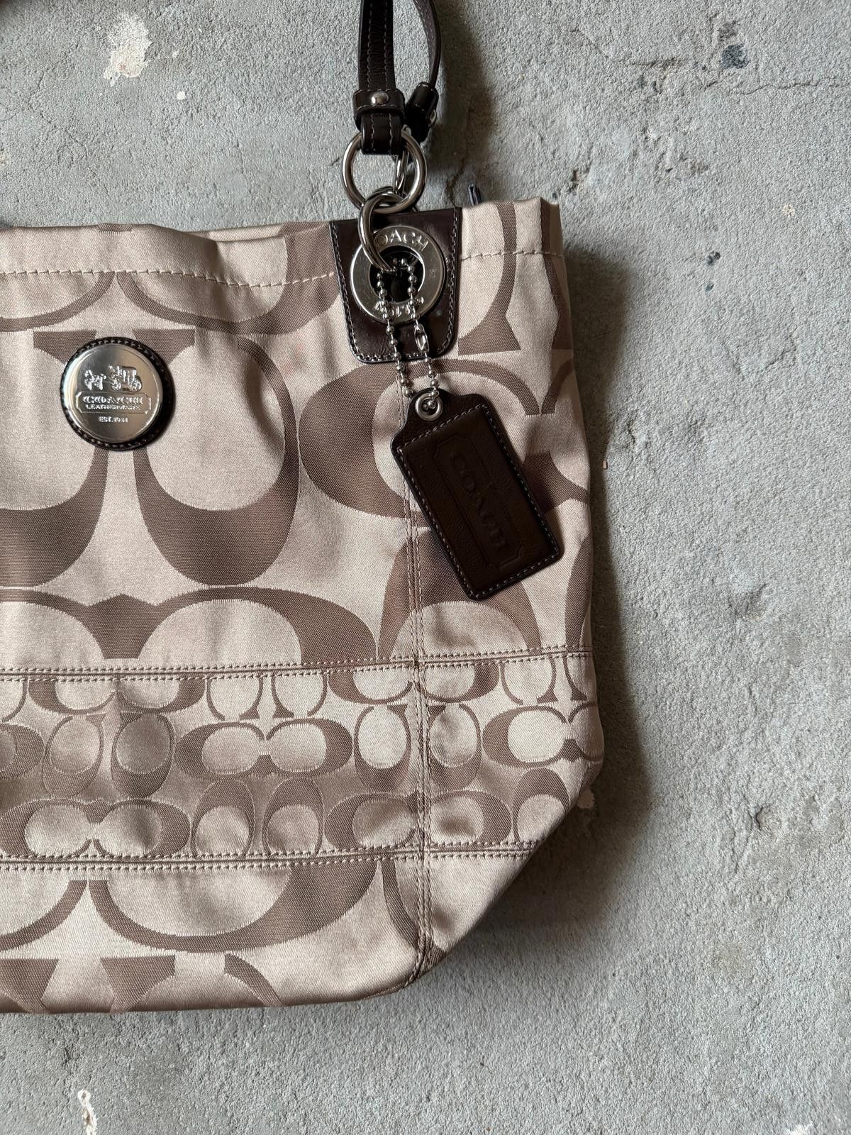 Coach Coach Signature Multi Pattern Tote Bag Beige Size ONE SIZE - 3 Thumbnail