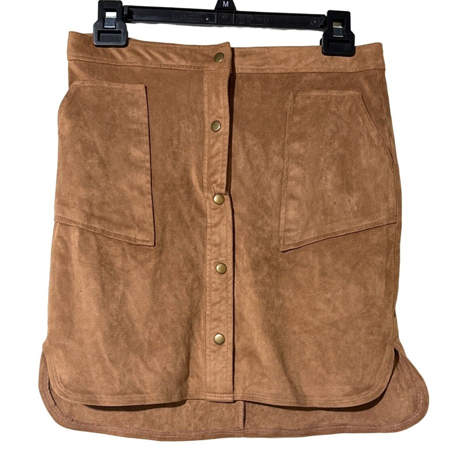 Bar III bar III Womens Faux-Suede Mini Skirt Caramel Junior Medium Size 28" / US 6 / IT 42 - 1 Thumbnail