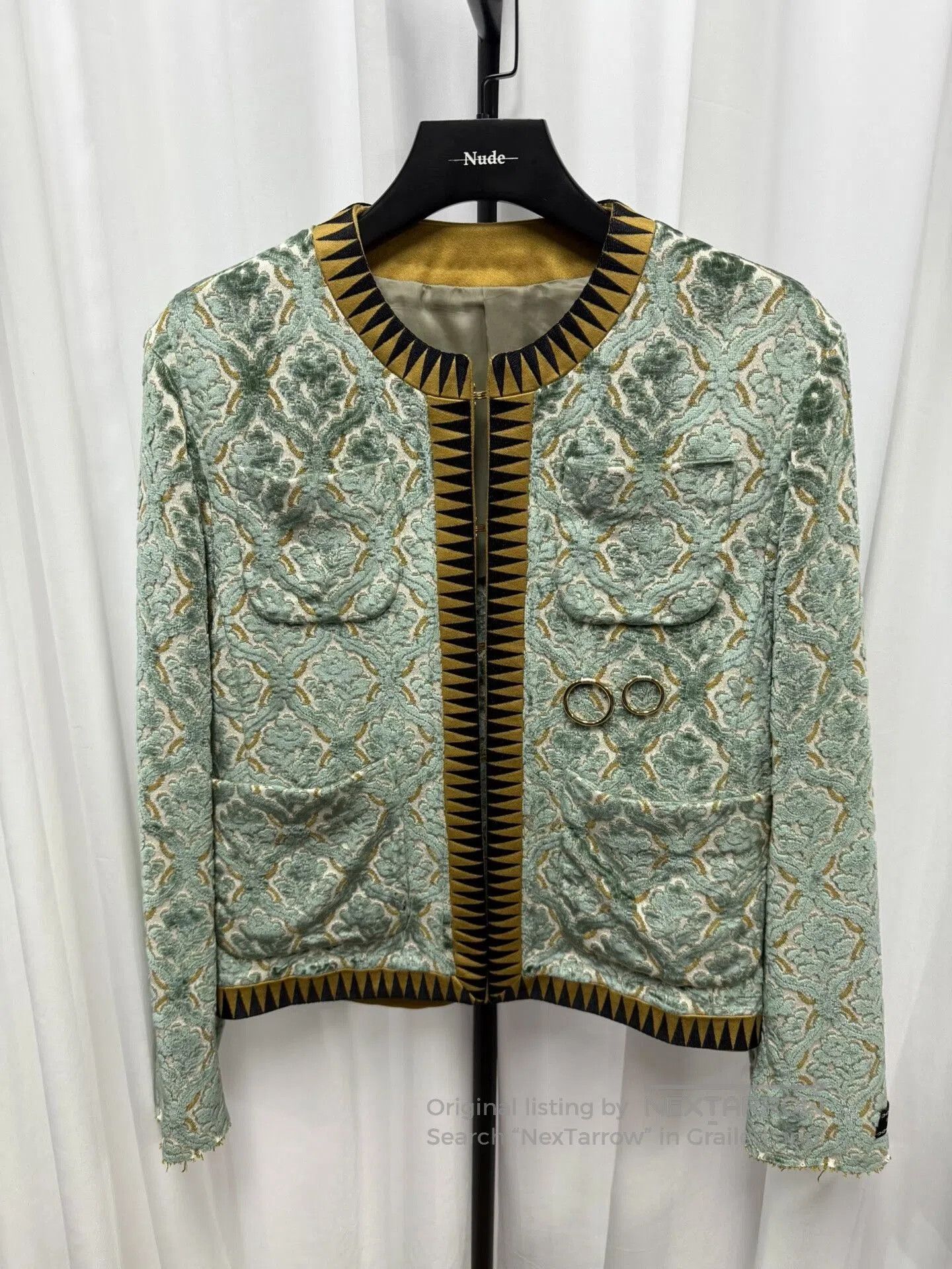 Comme des Garcons velvety jacquard jacket with zigzag detailing. Size US M / EU 48-50 / 2 - 1 Thumbnail
