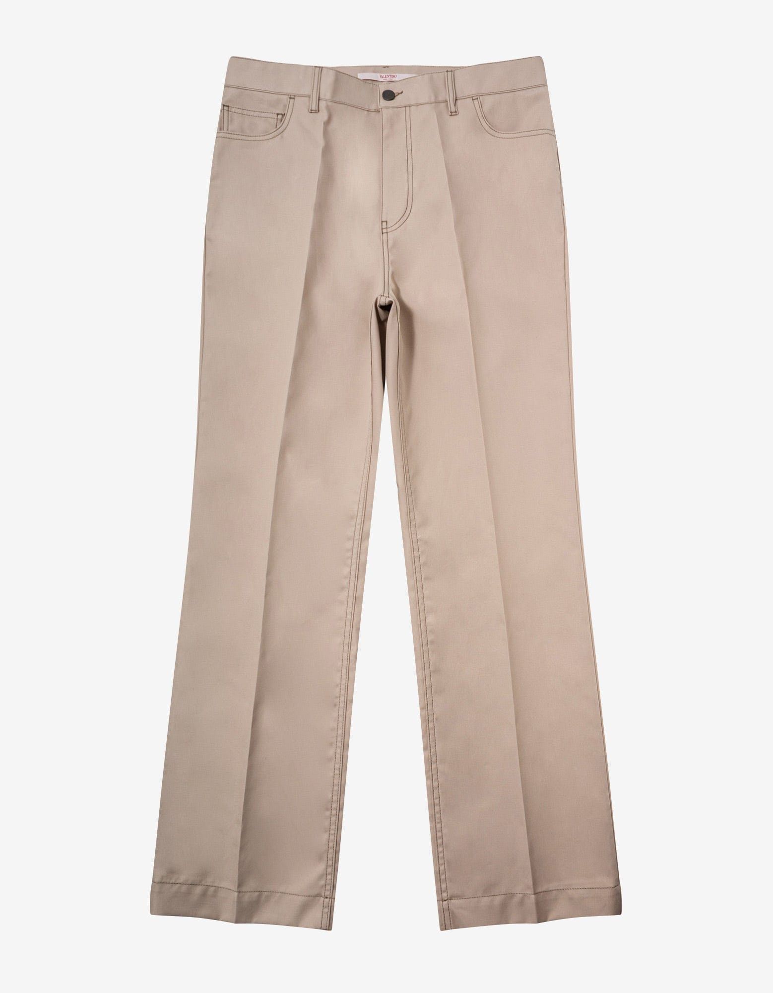 Valentino Beige Straight Fit Trousers Size 50R - 1 Thumbnail