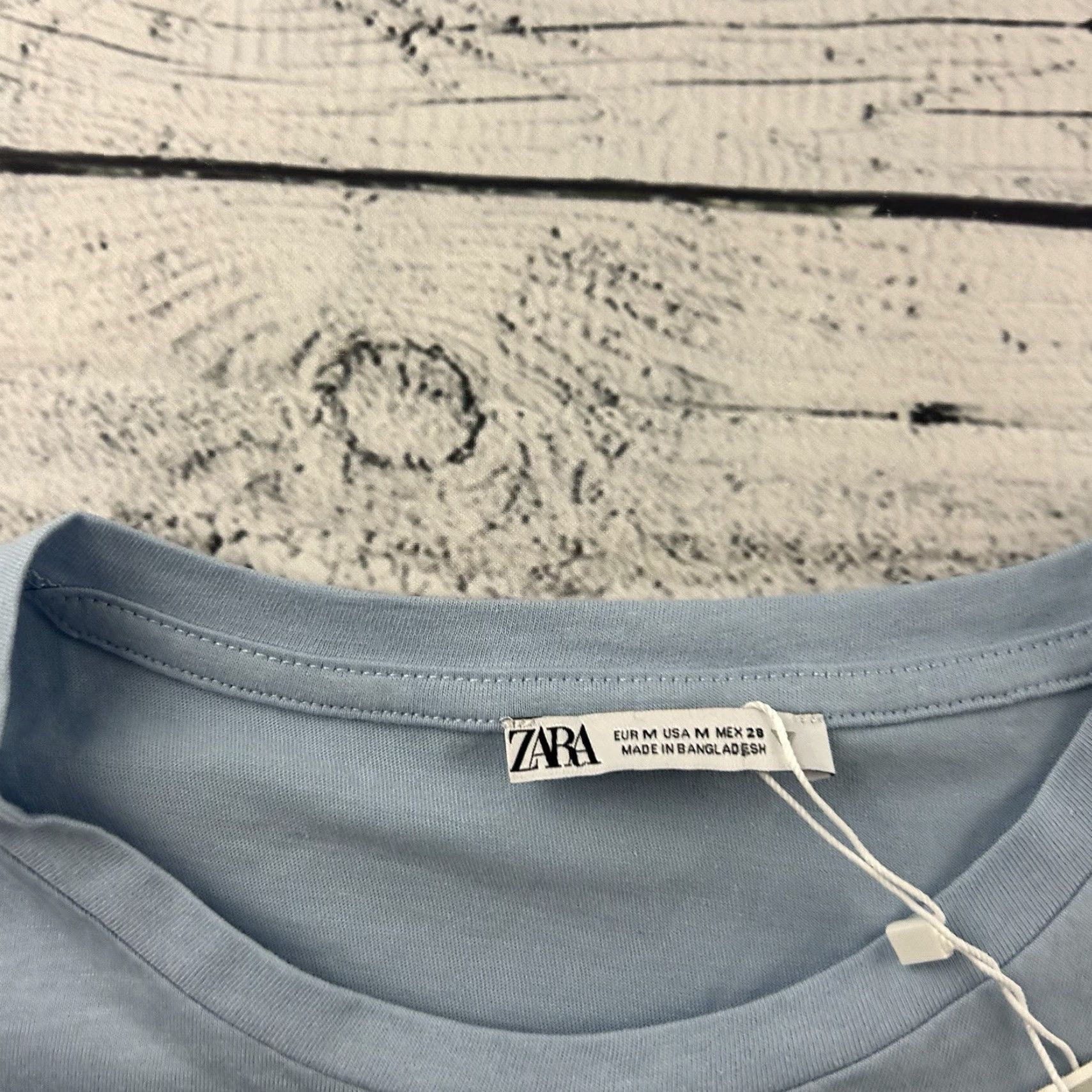 Zara Zara Short Sleeve Ruffle Sleeve Top Women's M Blue Blouse Shirt Size M / US 6-8 / IT 42-44 - 3 Thumbnail