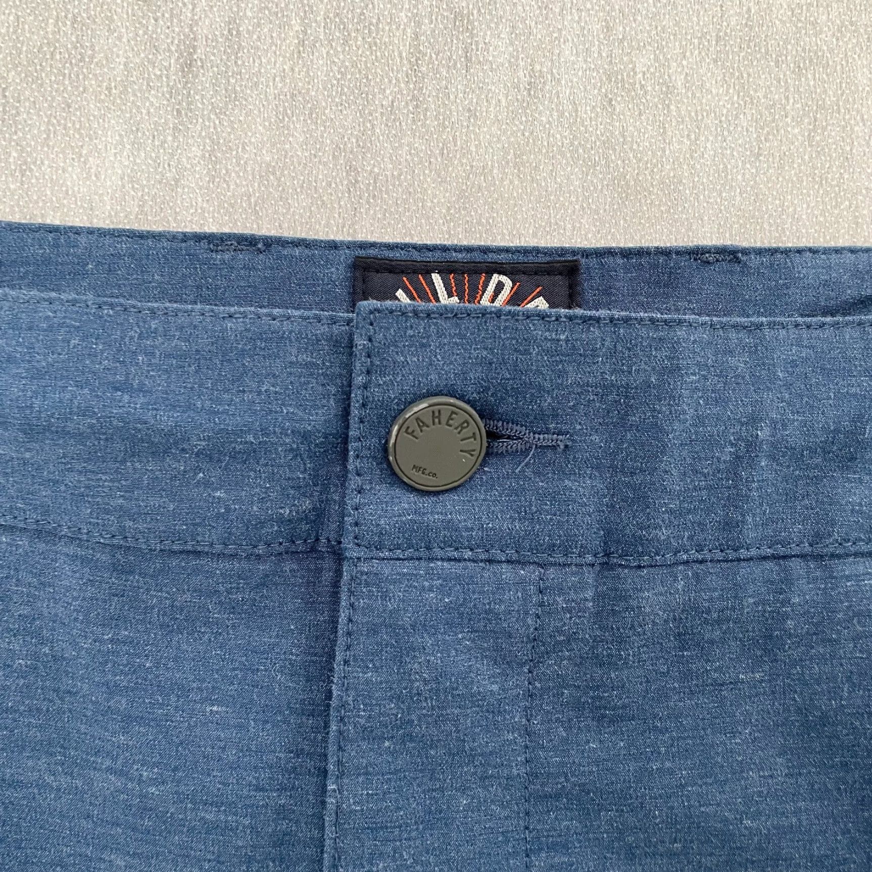 Faherty Faherty All Day Shorts Adult 38 Blue Pockets Drawstring Logo Stretch Cotton Blend Polyester Spandex Chino Men Mens Regular Size US 38 / EU 54 - 3 Thumbnail