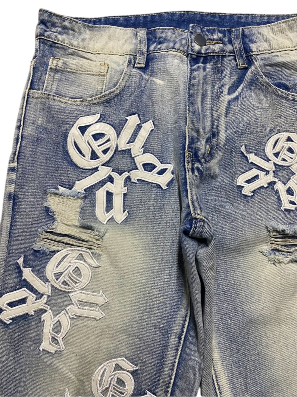 Japanese Brand Crazy Wash Japanese Brand Chrome heart Style Slim Fit Jeans Size US 30 / EU 46 - 7 Thumbnail