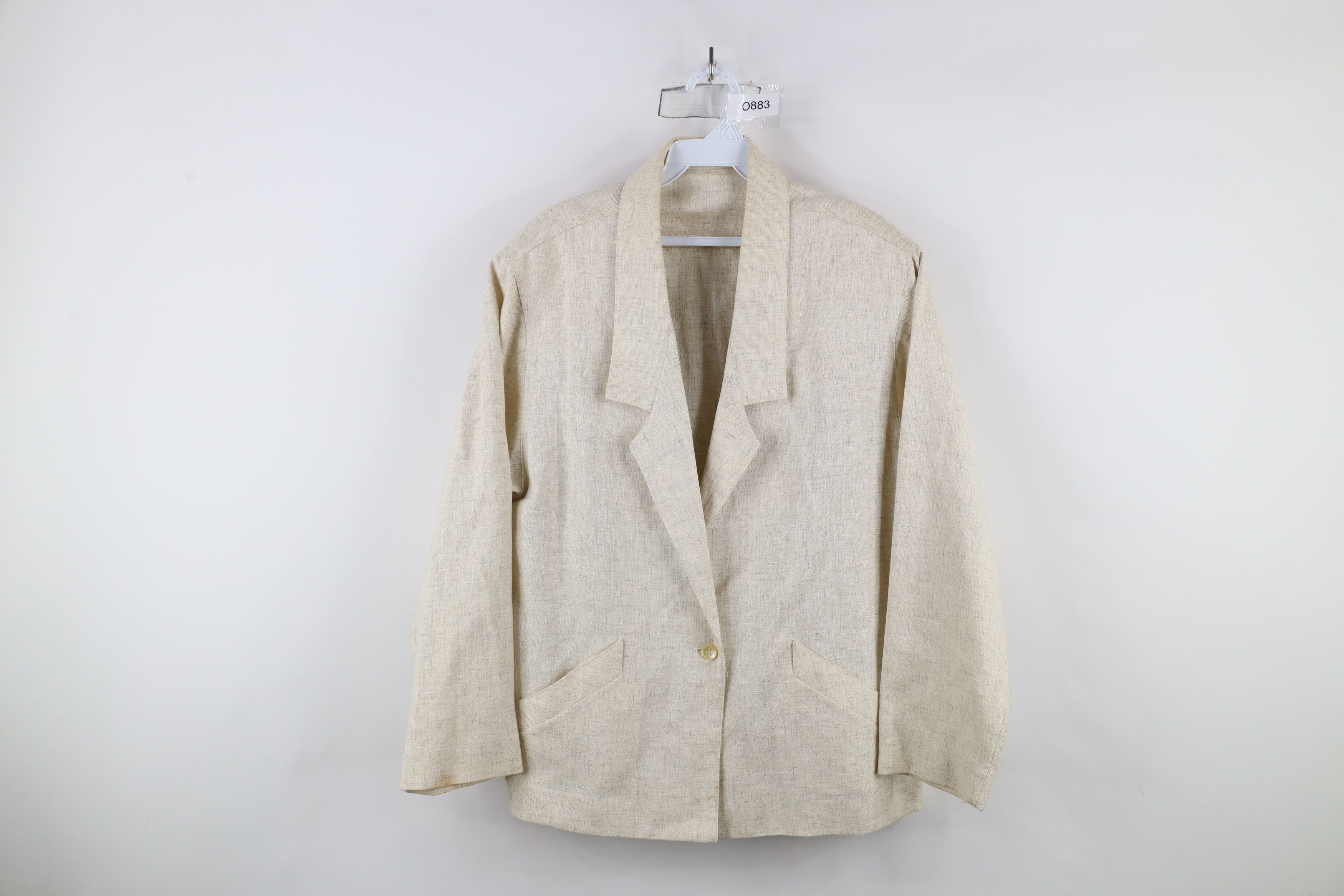 Vintage Vintage 90s Atomic Fleck Flax Linen Blend Blazer Jacket USA Size XXL / US 16-18 / IT 52-54 - 1 Thumbnail