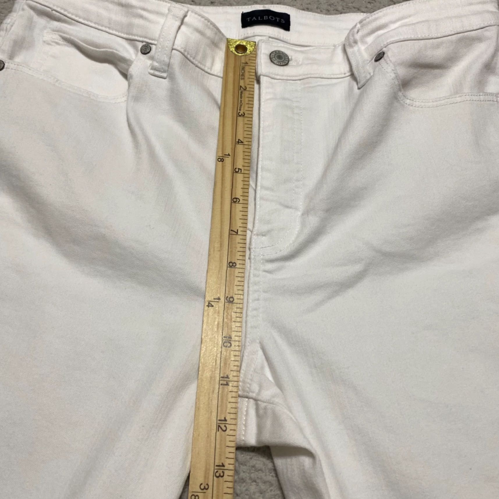 Talbots Talbots White Jeans Womens 12P Denim Light Wash Straight Leg High Rise Petite Shirt? Size 34" / US 12 / IT 48 - 7 Thumbnail
