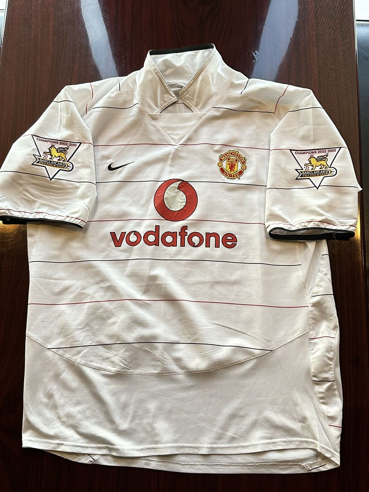 image of Nike Manchester United Away Jersey 03/04 Great Condition in White, Men's (Size XL)