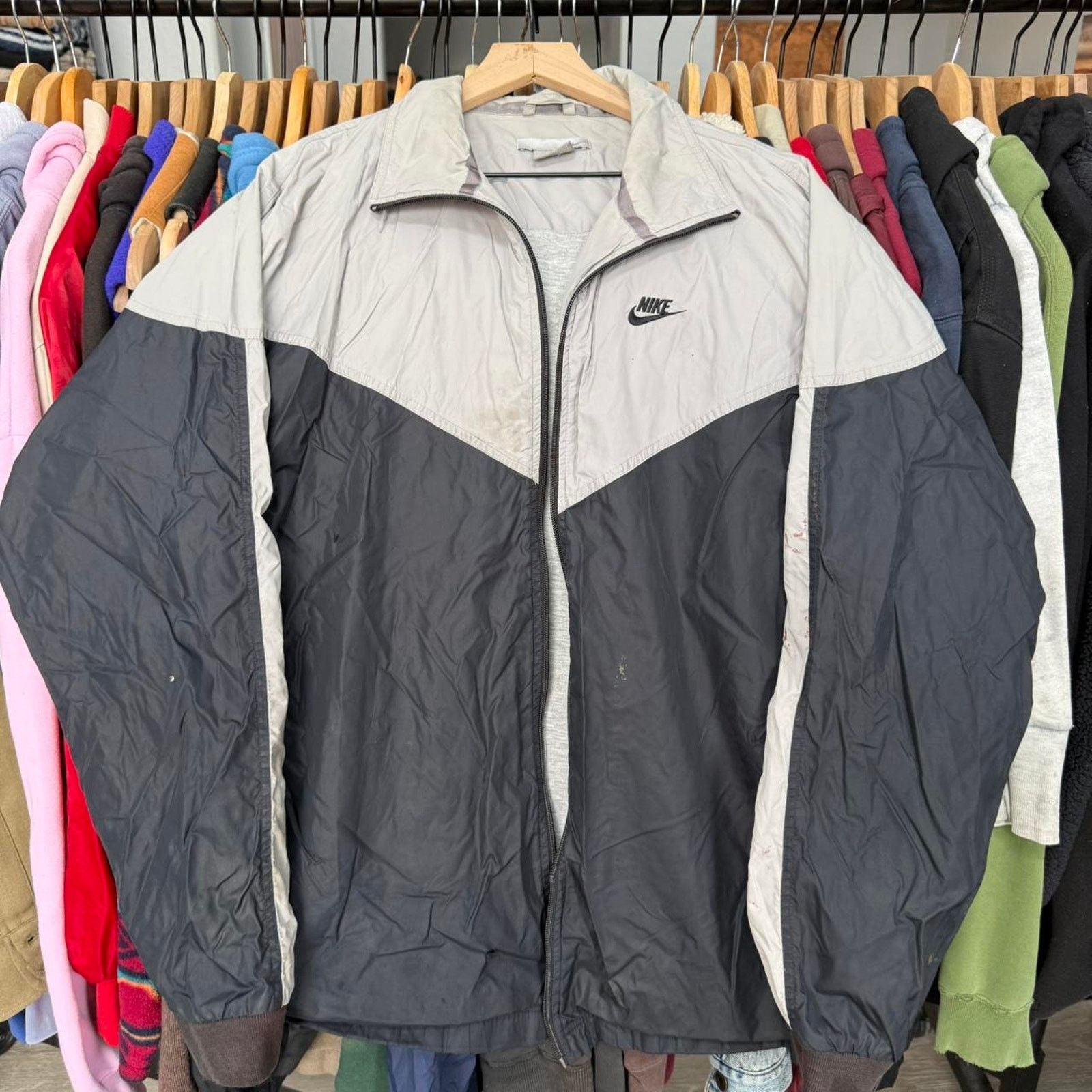 Nike Vintage Y2K Nike Track Jacket Distressed Grey Size US XL / EU 56 / 4 - 1 Thumbnail