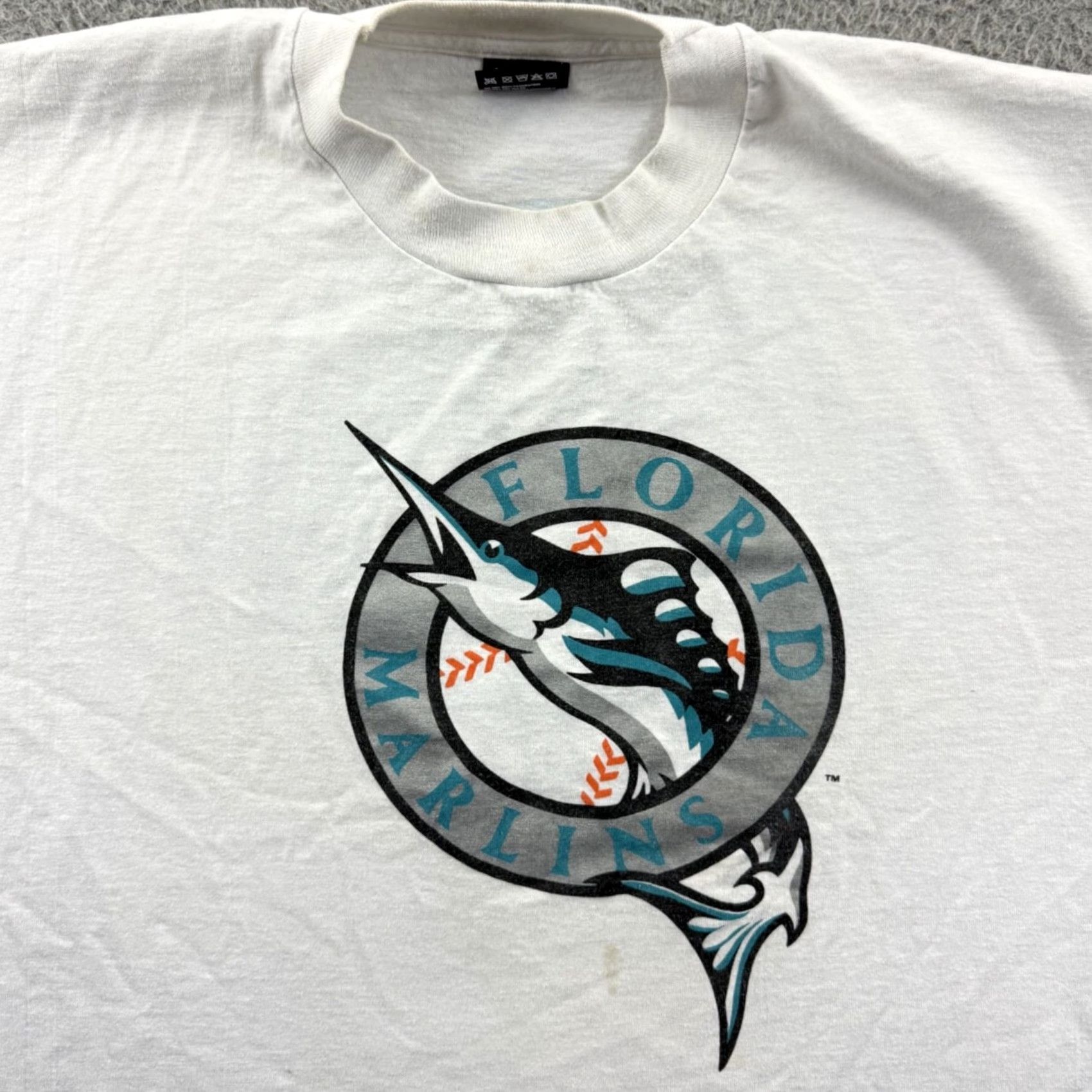 Vintage VINTAGE Florida Marlins Shirt Mens L White 90s MLB Baseball Short Sleeve USA Screen Stars MLB 90s Florida Mens L White Shirt Size US L / EU 52-54 / 3 - 3 Thumbnail
