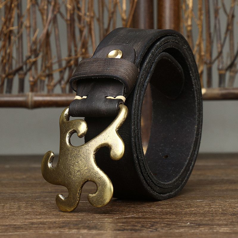 Japanese Brand × Leather Luxury Brass Smooth Buckle Belt Size ONE SIZE - 2 Thumbnail