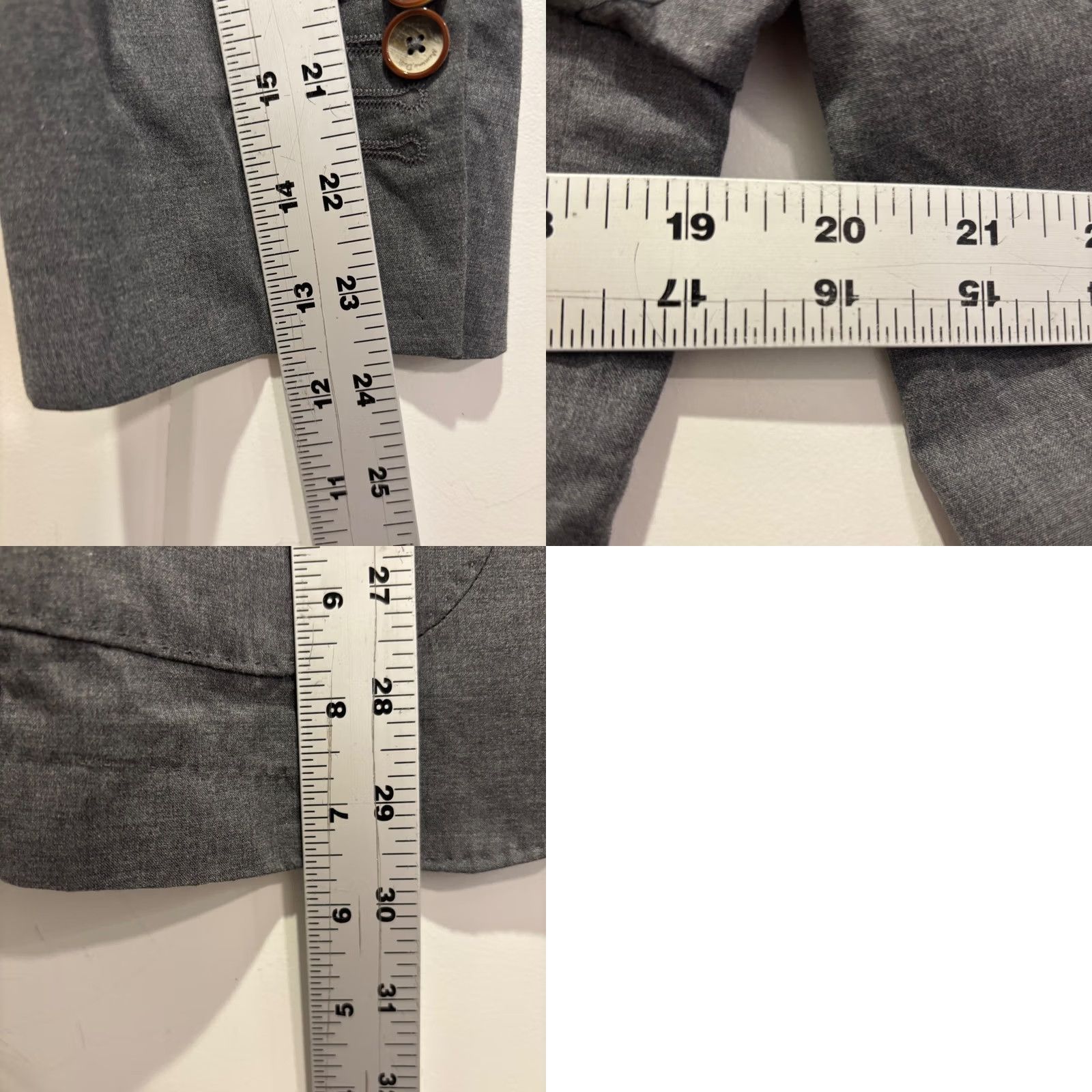 Massimo Dutti Massimo Dutti Sport Coat Gray Wool Blend 2 Button Notch Lapel Double-Vented Regular 36R Mens Portugal Blazer Size 46R - 8 Thumbnail