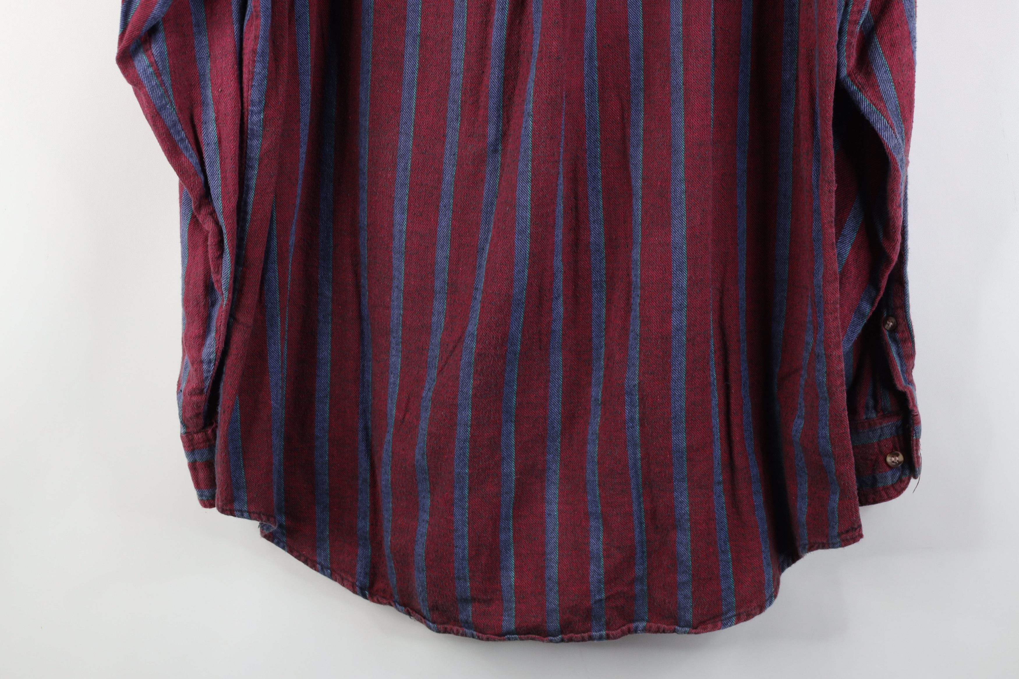 Vintage Vintage 90s Streetwear Striped Flannel Button Down Shirt Size US L / EU 52-54 / 3 - 12 Thumbnail