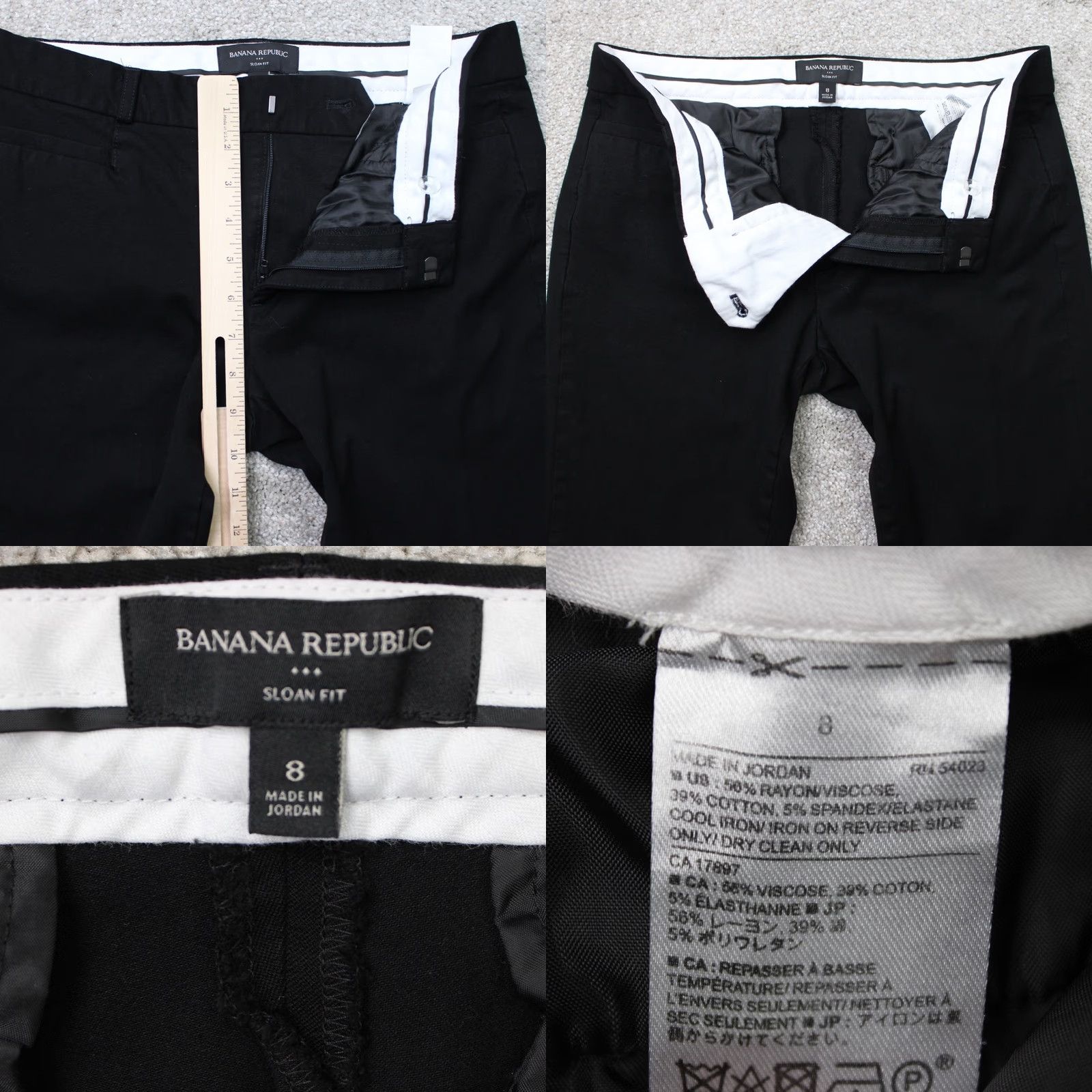 Banana Republic Banana Republic Sloan Pants Women 12 Black Rayon Cotton Stretch Slim Ankle Regular Rise 8.5-10.5 Size 34" / US 12 / IT 48 - 8 Thumbnail