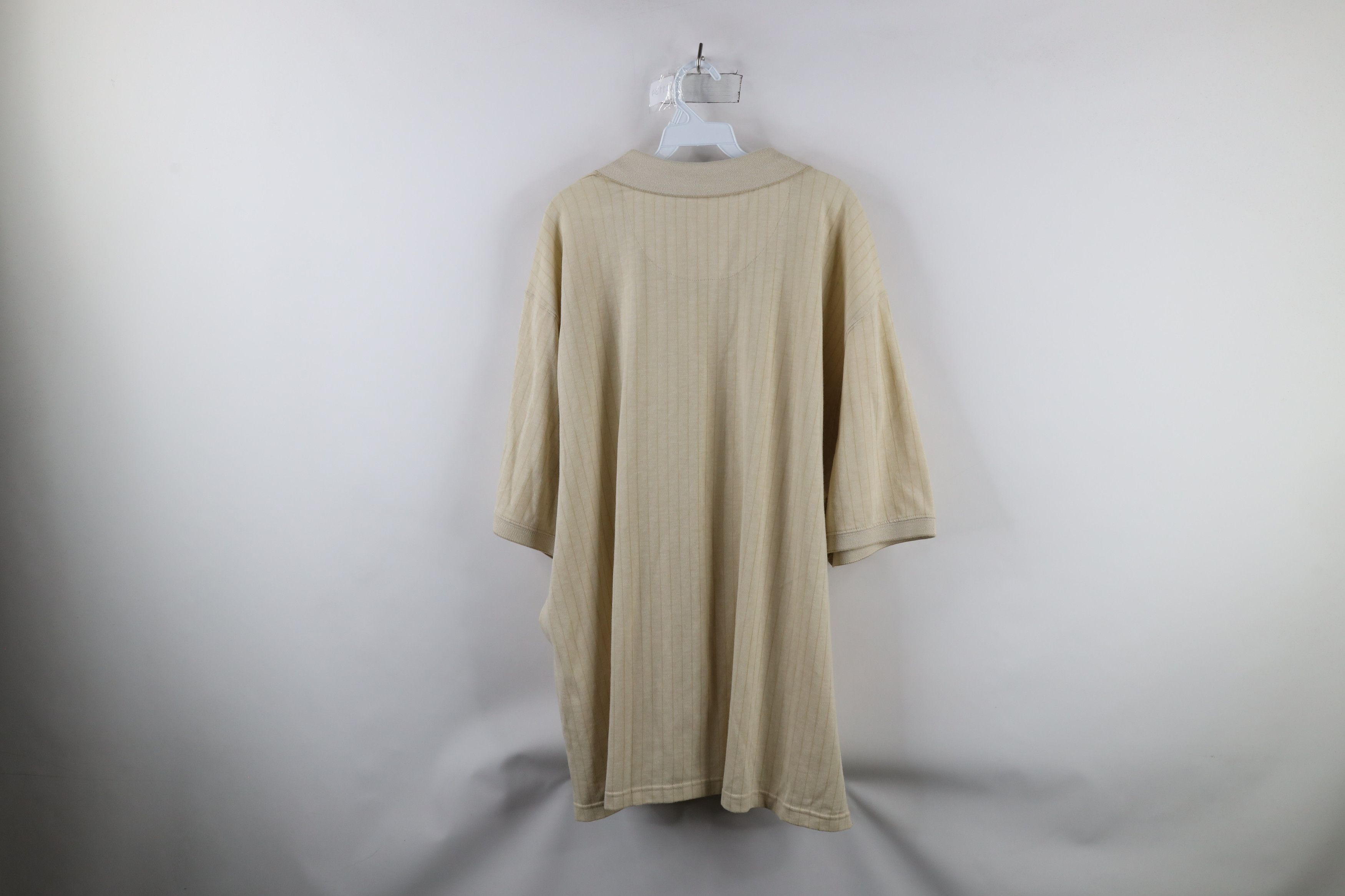 Vintage Vintage 90s Streetwear Knit Collared Golf Polo Shirt Beige Size US XXL / EU 58 / 5 - 5 Thumbnail