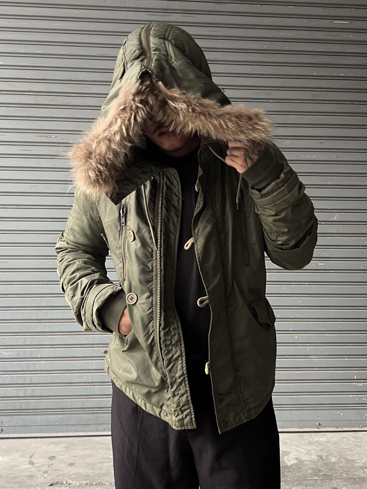 GOA 2000s GOA - Apocalypse Style Fur Hoodie Bomber Jacket Size US S / EU 44-46 / 1 - 1 Thumbnail