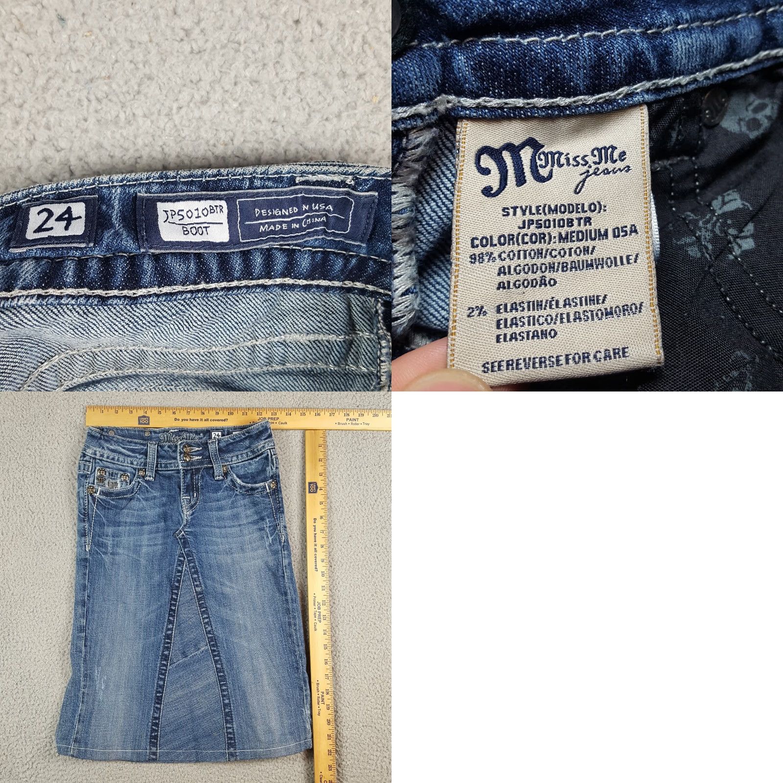 Miss Me VINTAGE Miss Me Denim Skirt Women's Size 24 Blue Knee Length Grunge 90s Y2K Skater Mens? Women Size 42" / US 20 - 8 Thumbnail