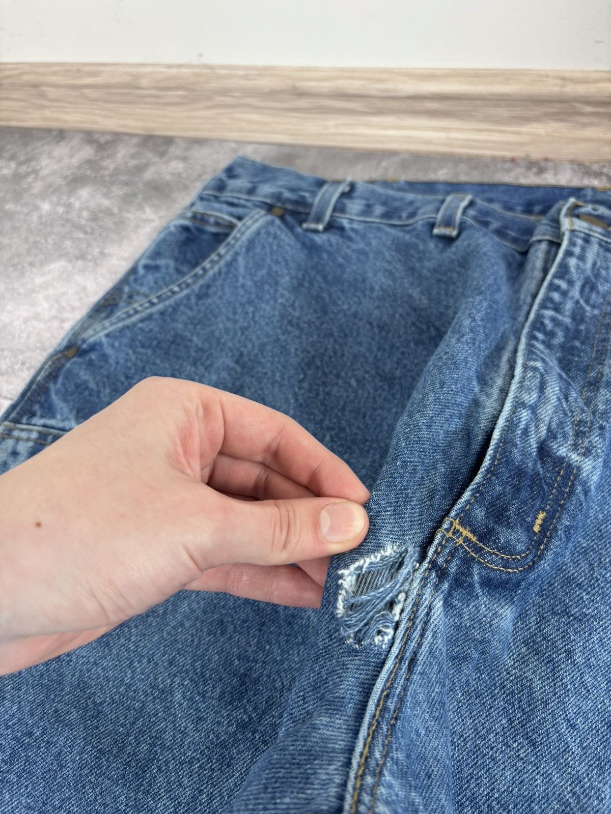 Carhartt Carhartt Men’s Double Knee Denim Jeans Loose Original Fit Size US 44 / EU 60 - 7 Thumbnail