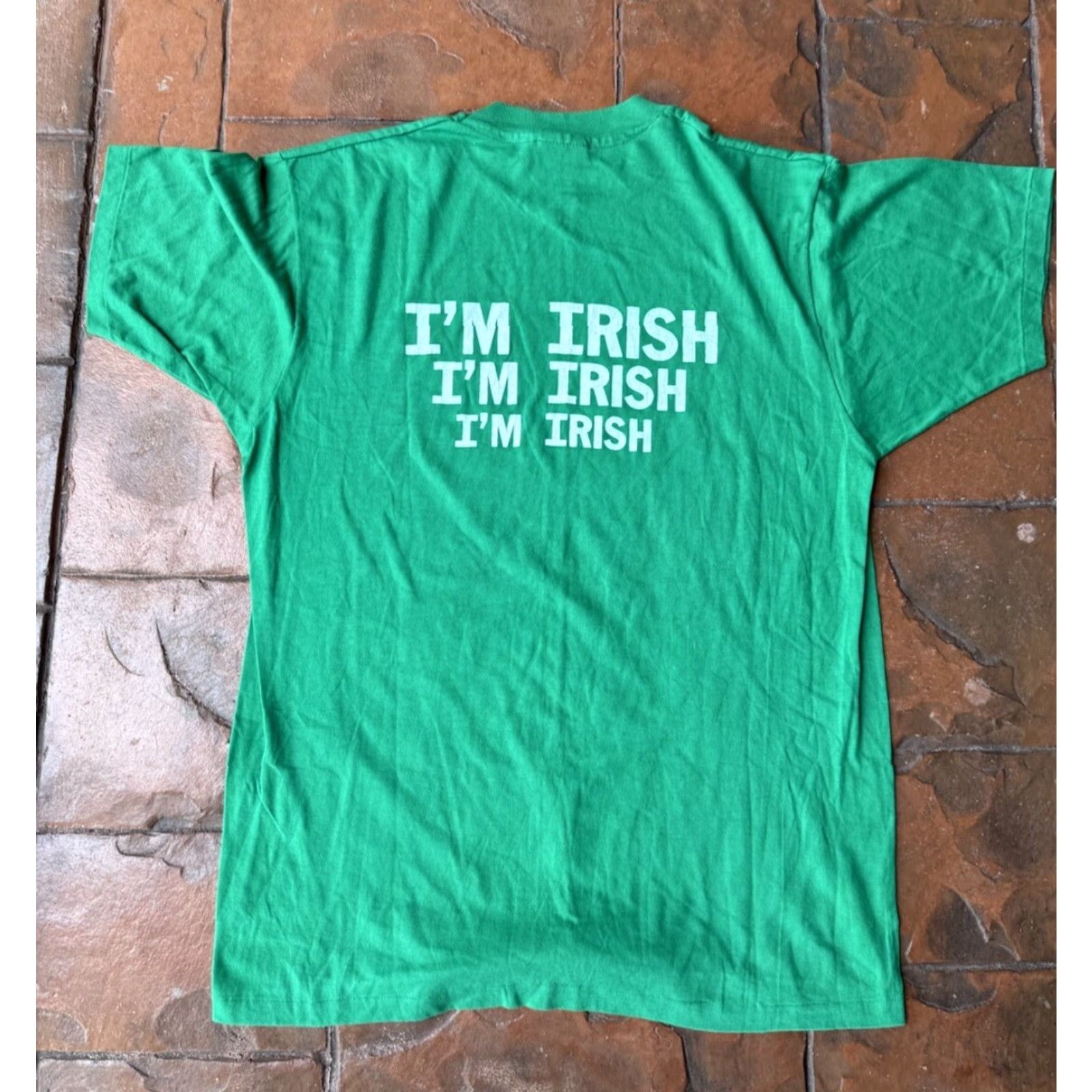 Hanes VINTAGE St. Patrick's Parade Day Miami T-Shirt XL 50/50 Single Stitch Hanes 80s Green Crew Neck Short Sleeve Graphic Print Men Size US XL / EU 56 / 4 - 3 Thumbnail