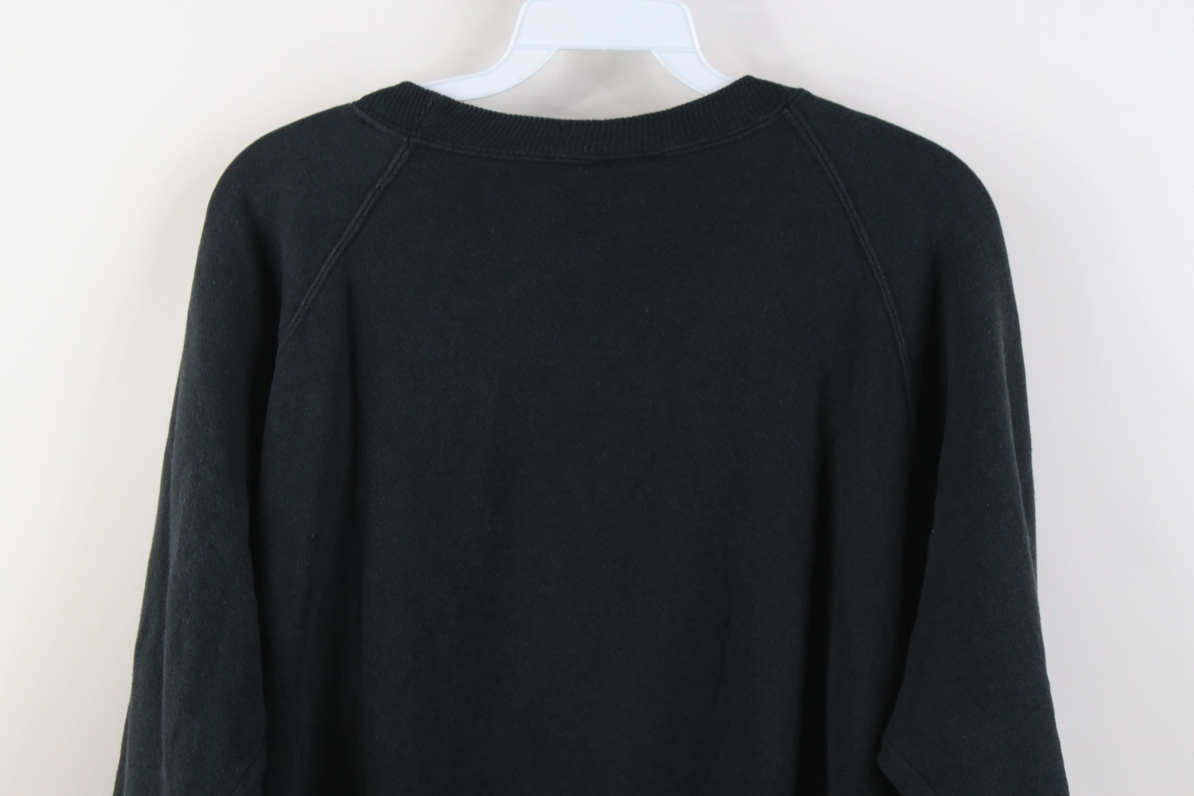 Vintage Vintage 90s Streetwear Faded Blank Crewneck Sweatshirt Black Size XL / US 12-14 / IT 48-50 - 11 Thumbnail