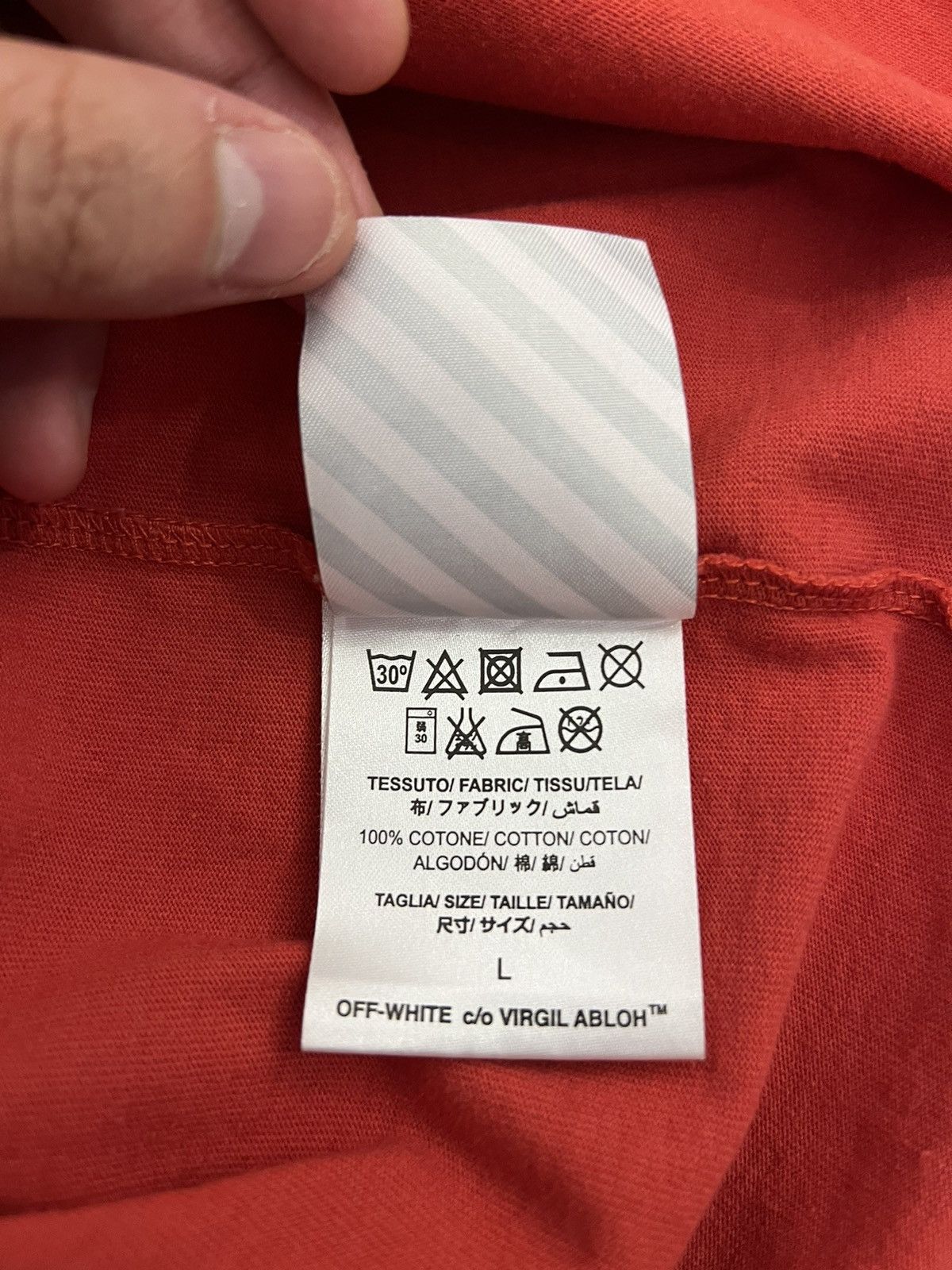 Off-White Off White Brushed Diagonal Tee Red Size US L / EU 52-54 / 3 - 10 Thumbnail
