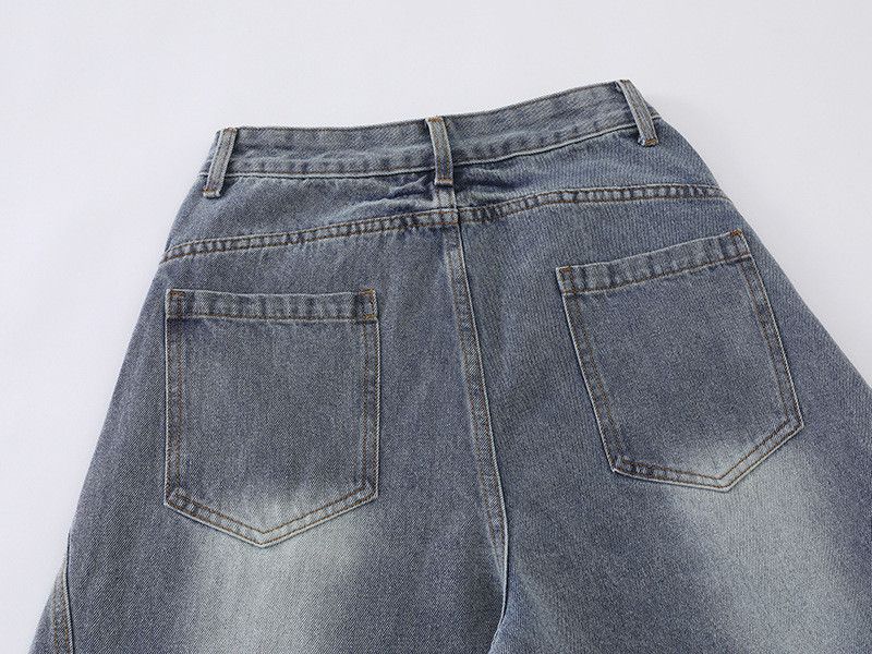 Jean American men's patchwork straight loose curved jeans Size US 32 / EU 48 - 5 Thumbnail