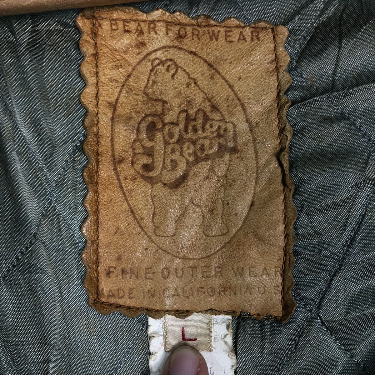 Golden Bear 📌Vintage Varsity Leather Jacket Golden Bear Made in Usa Size US L / EU 52-54 / 3 - 18 Thumbnail