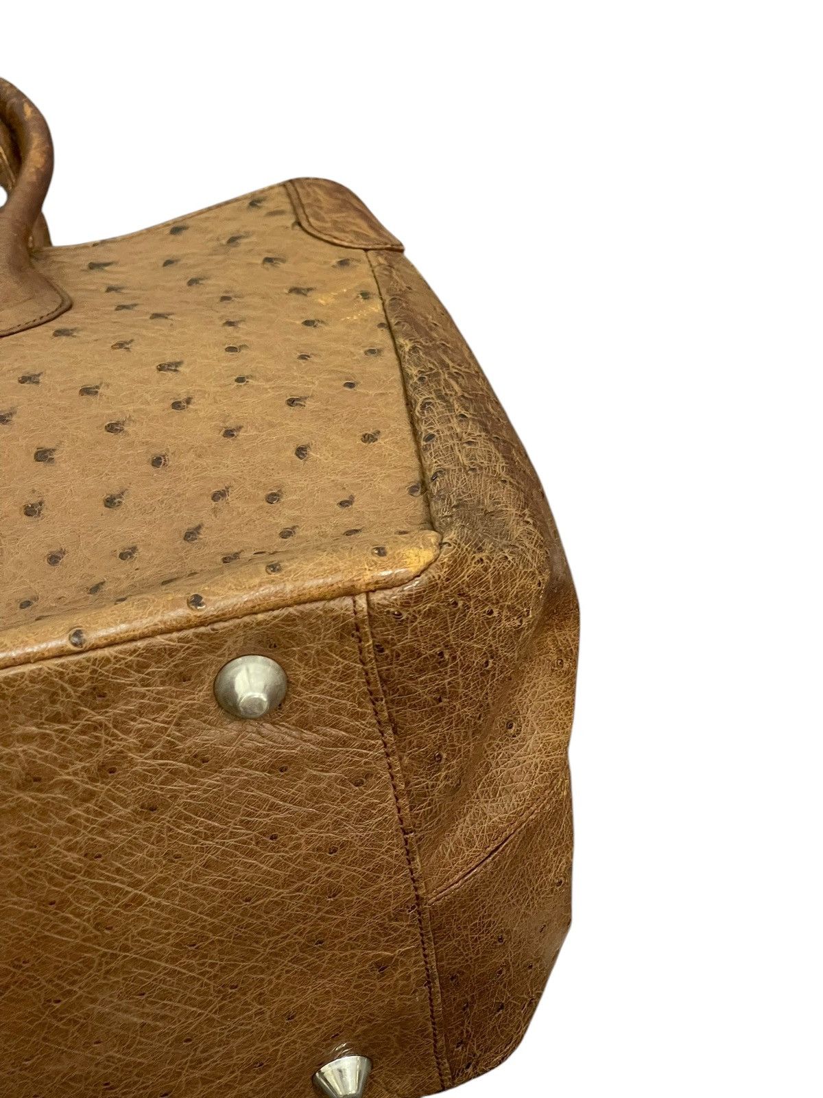 Genuine Leather Full Leather Ostritch Patina Vtg Unknown Tote Bag 2🟩0 Size ONE SIZE - 15 Thumbnail