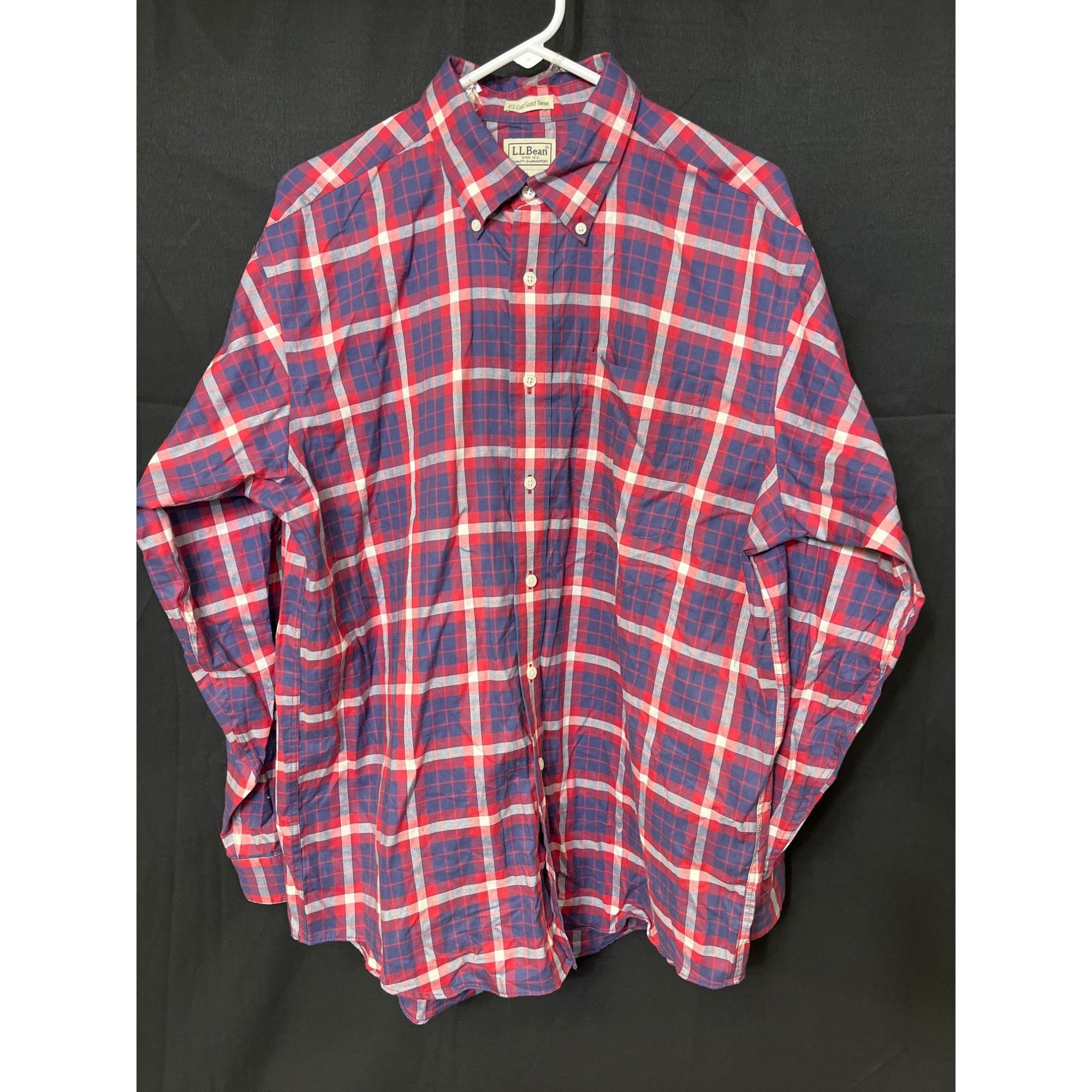 L.L. Bean L.L.Bean SKU 7658 Mens Red and Blue Plaid Long Sleeve Button Size US L / EU 52-54 / 3 - 1 Thumbnail