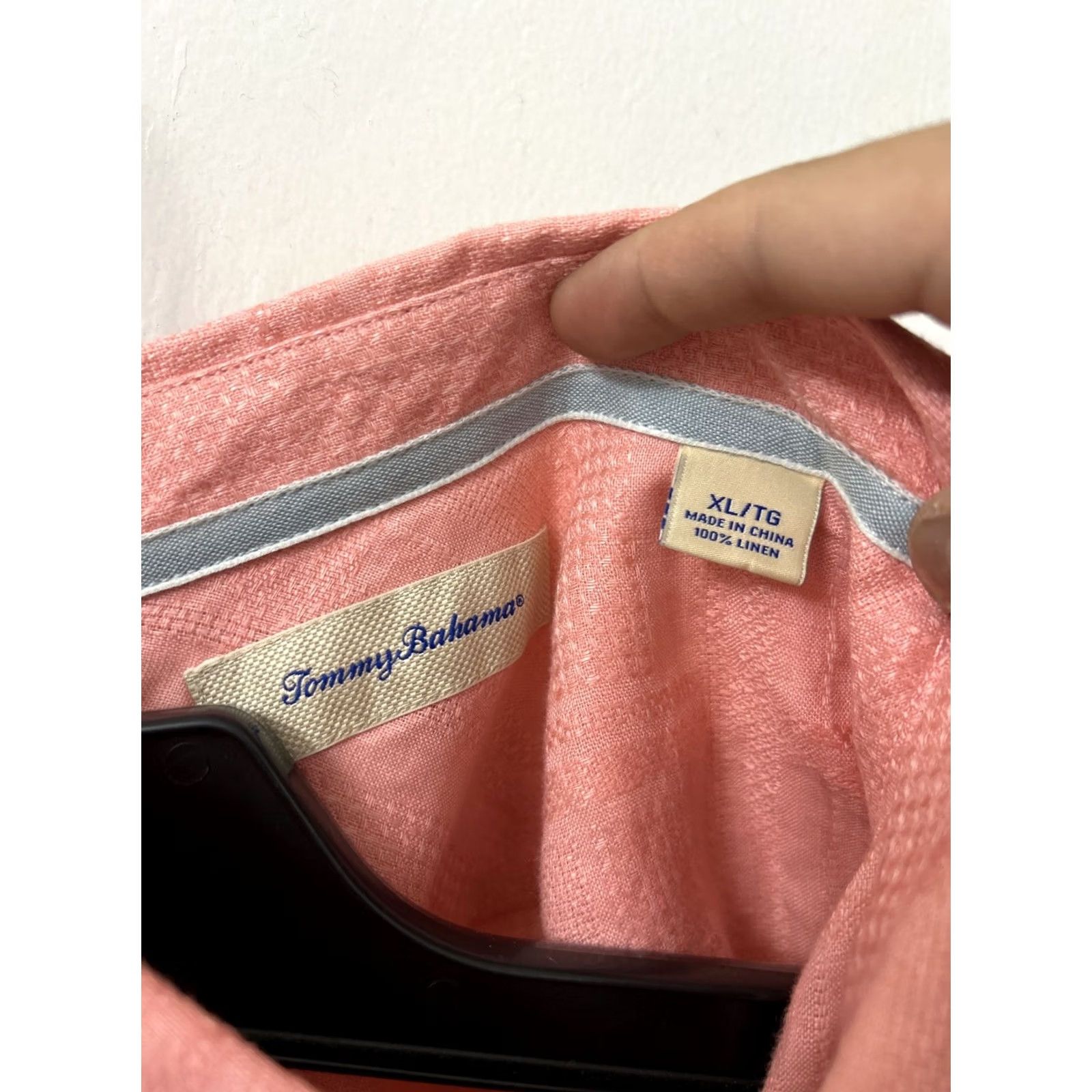 Tommy Bahama Tommy Bahama Shirt Mens XL Pink 100% Linen Plaid Button-Down Pocket Short Sleeve Size US XL / EU 56 / 4 - 6 Thumbnail