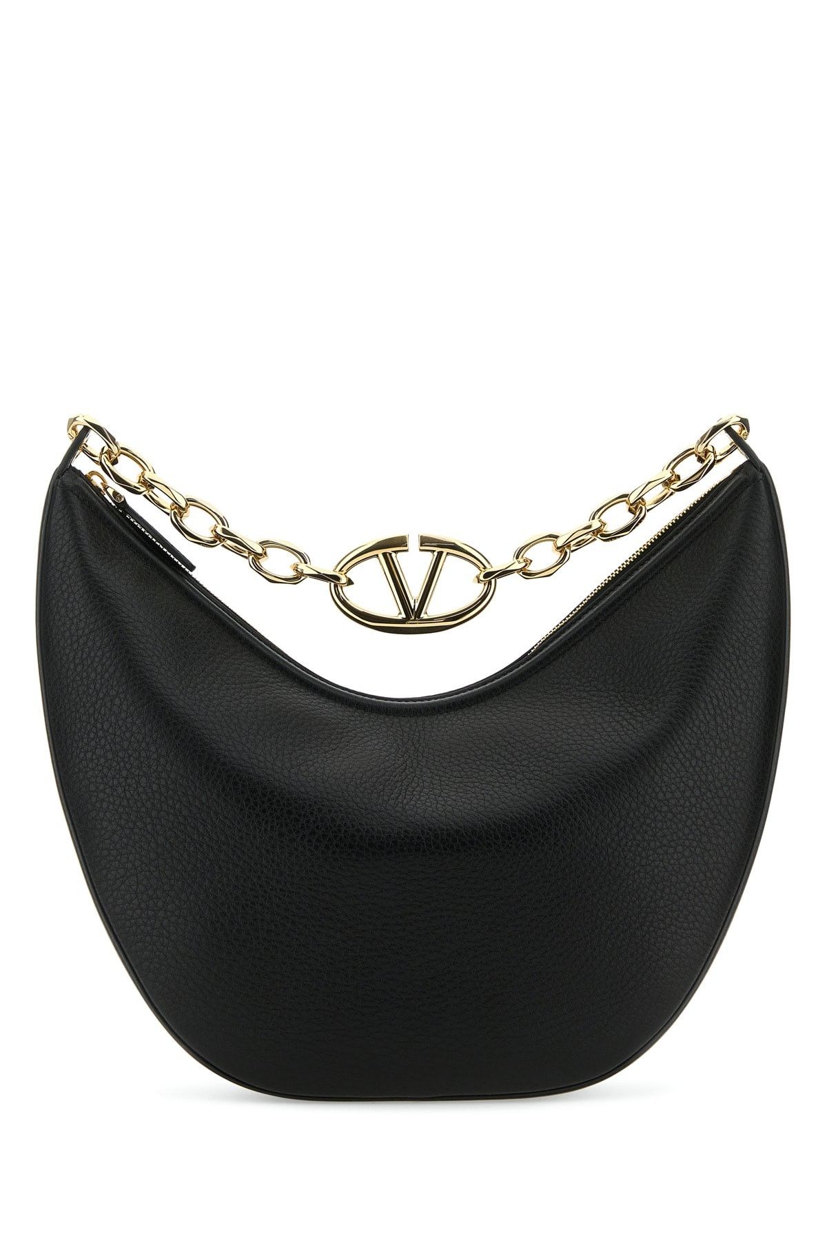 Valentino Black Leather Medium Hobo Vlogo Moon Shoulder Bag Size ONE SIZE - 1 Thumbnail