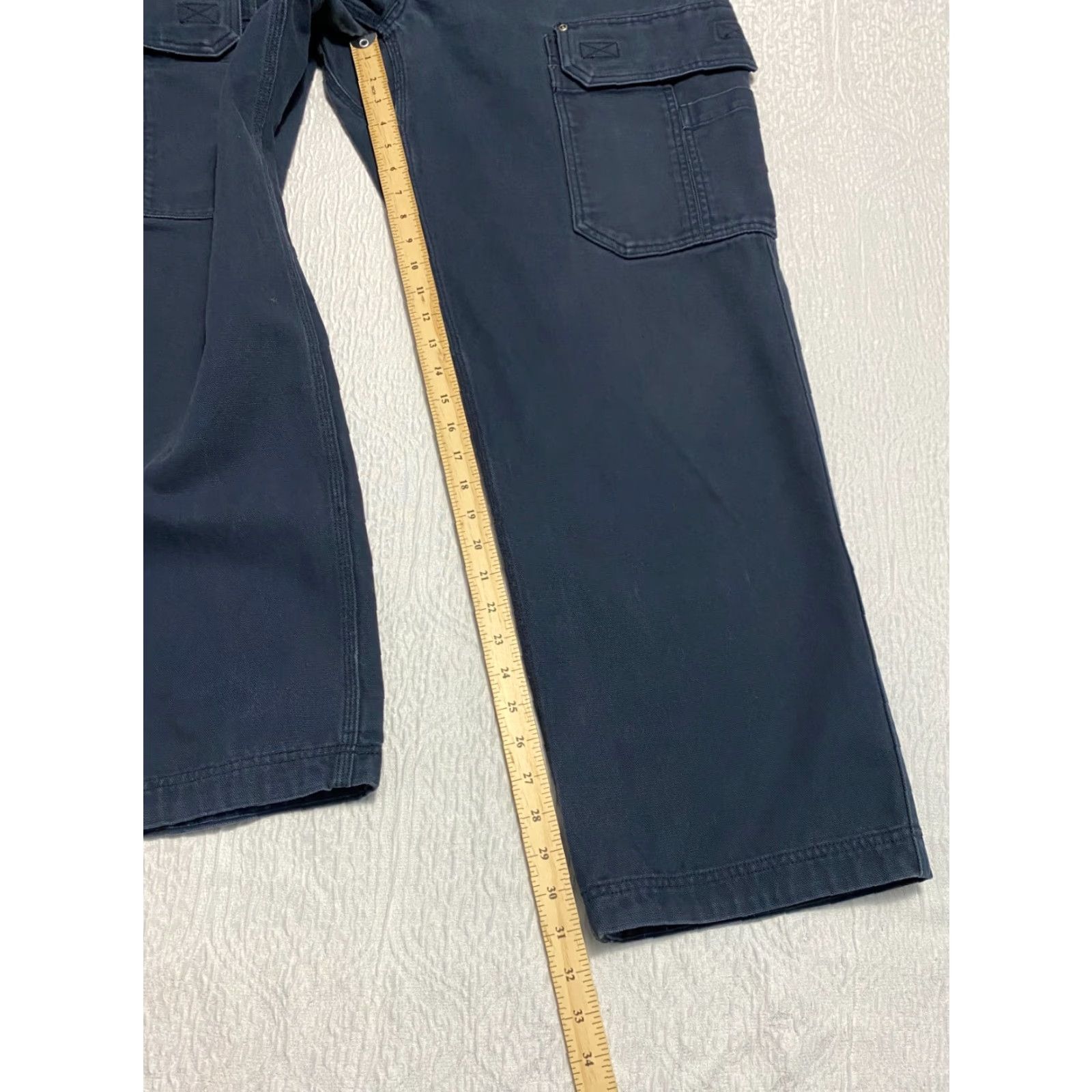 CO Duluth Cargo Pants Men's 36×32 Blue Workwear Canvas 100 % cotton Cargo Straight Pockets Workwear Mens 90s? Size US 36 / EU 52 - 7 Thumbnail