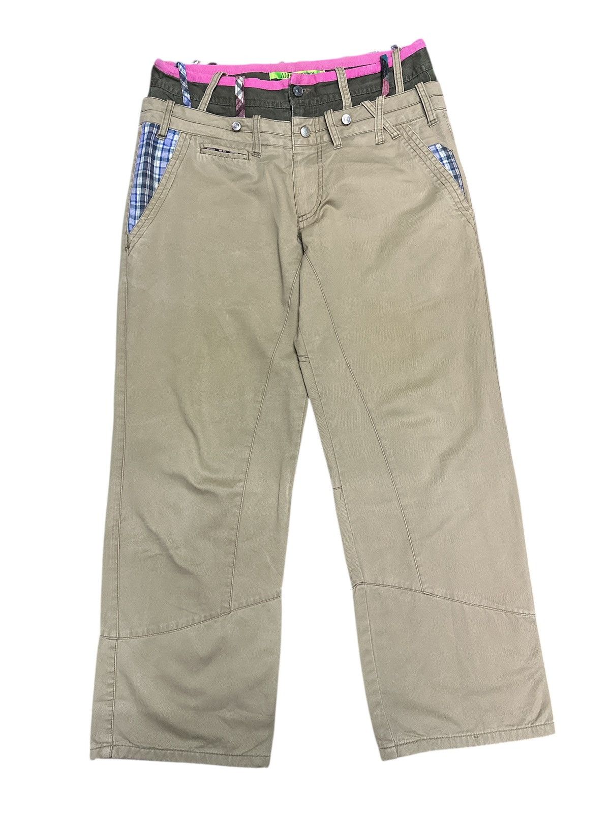 Japanese Brand DOUBLE WAIST 💥 Twist Legs Double Waist MultiPocket💥 Size US 34 / EU 50 - 1 Thumbnail
