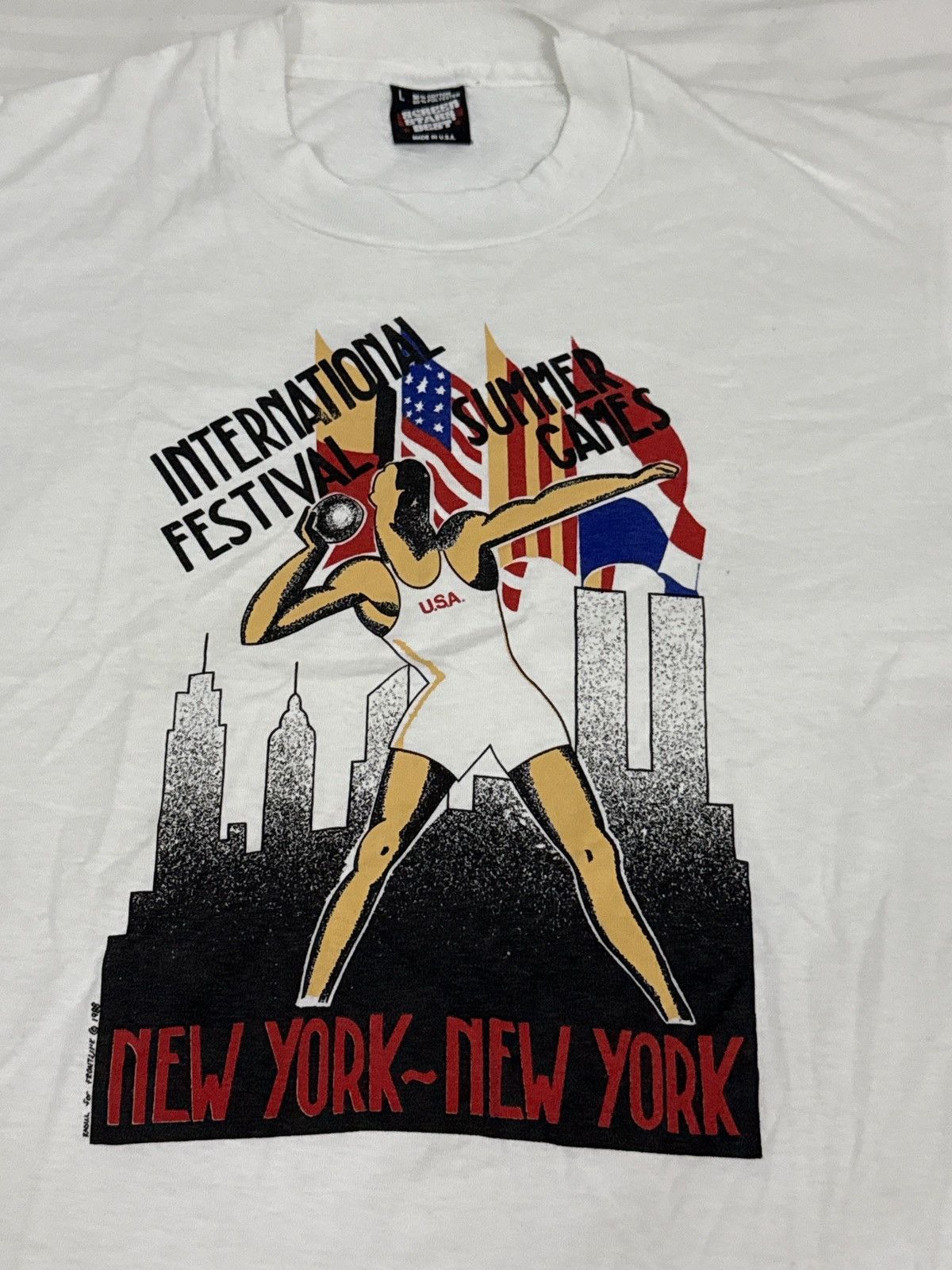 Vintage 1988 NYC Games Tee USA Made – Twin Towers Graphic Vintage Size US L / EU 52-54 / 3 - 1 Thumbnail
