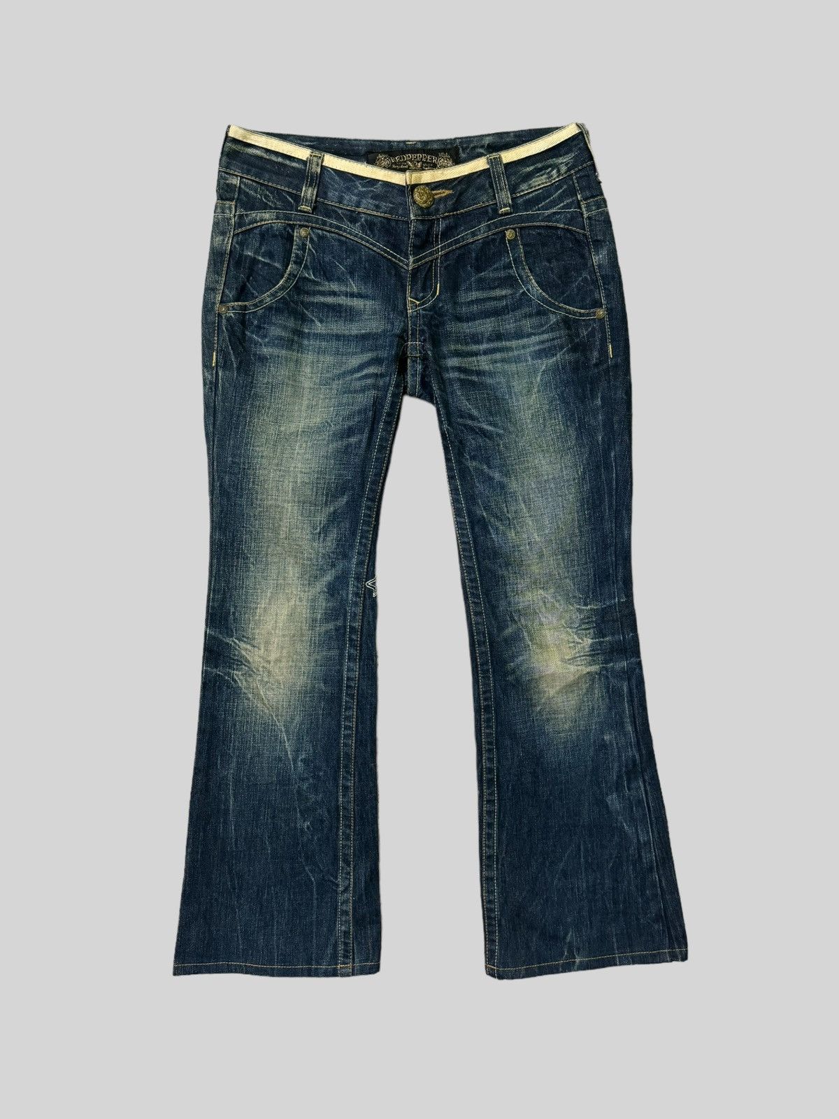 Hysteric Glamour × Japanese Brand Flared Red Pepper Embroidery Rare Design Denim Jeans Size US 28 / EU 44 - 2 Thumbnail